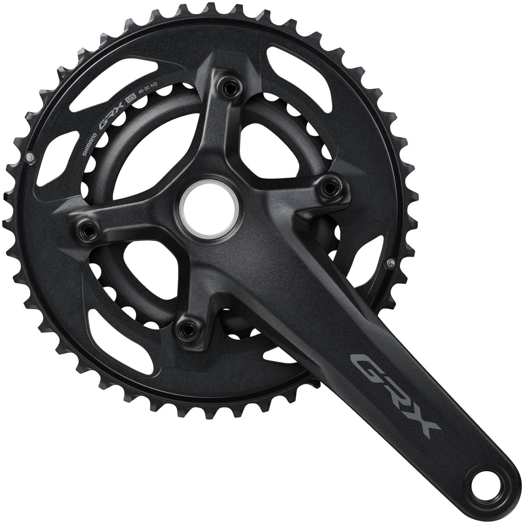 Shimano GRX FC-RX610 Double 12-Speed Chainset Black / 165mm / 46/30T