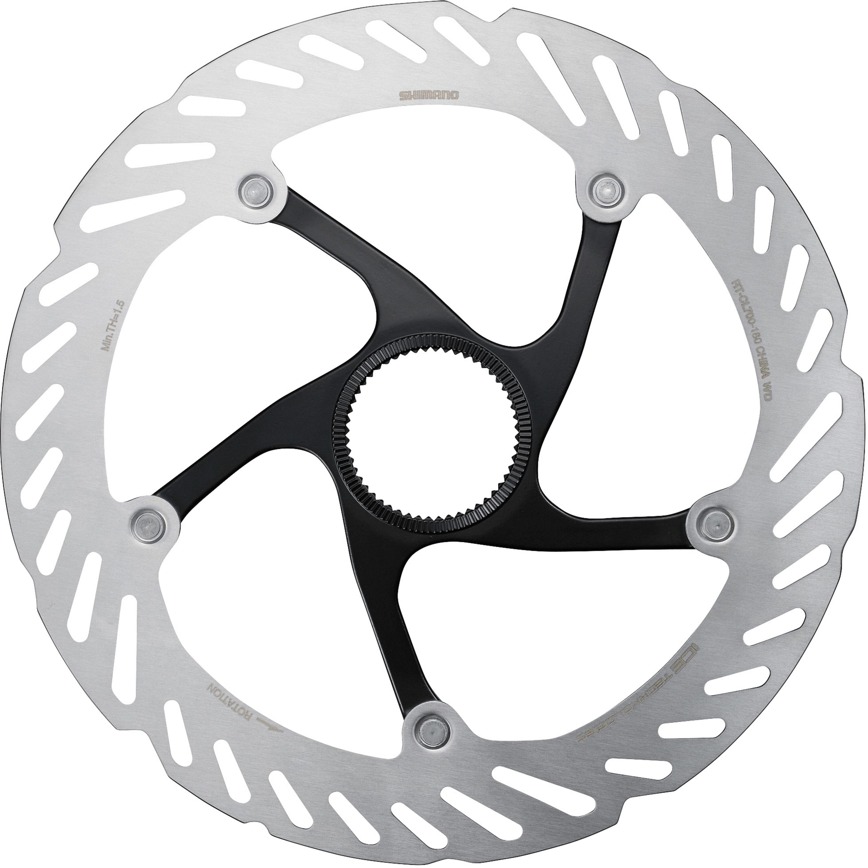 Shimano RT-CL700 Ice Tech Disc Brake Rotor with Internal Lockring Silver / 180mm
