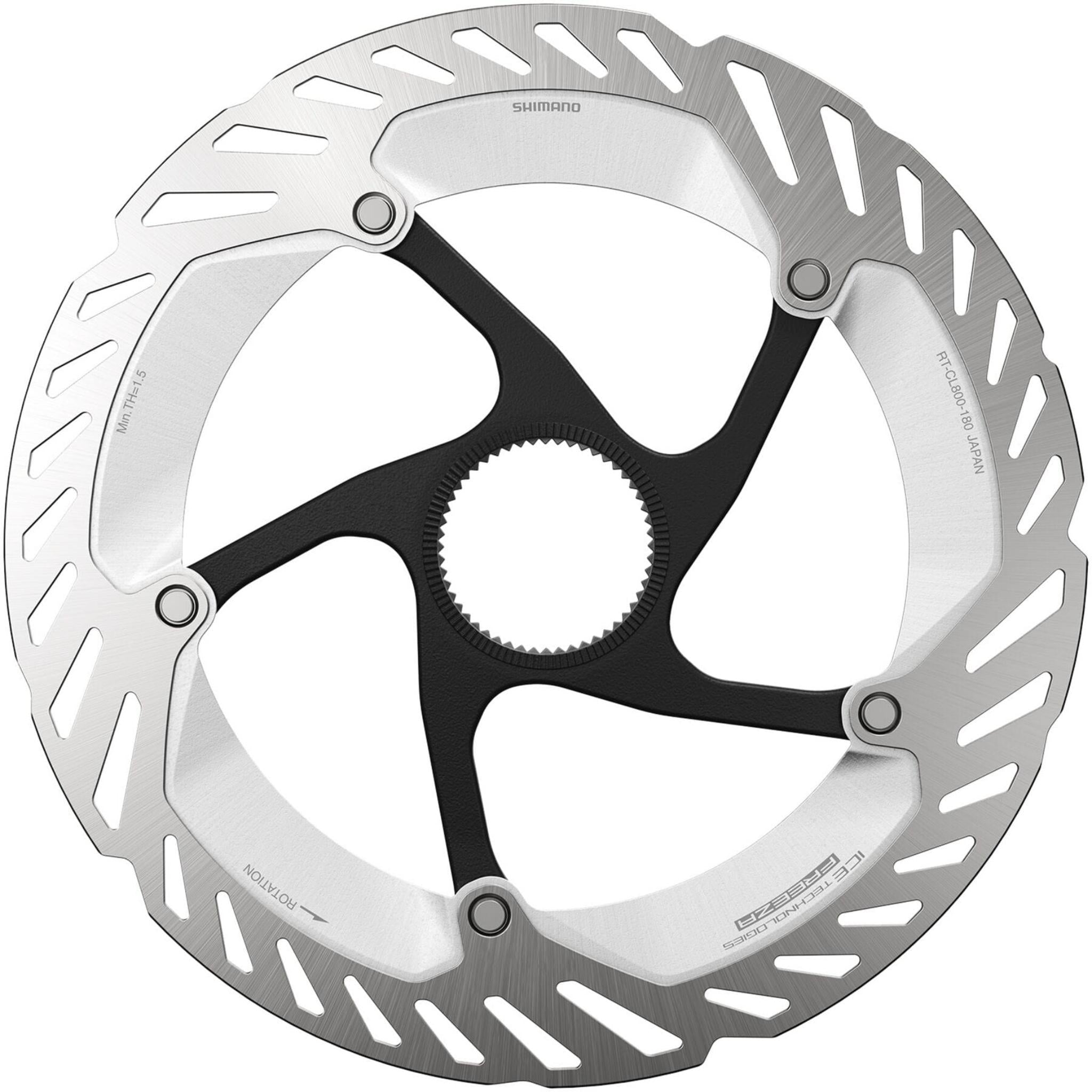 Shimano Steps XT/Ultegra RT-CL800 Ice Tech FREEZA Centre Lock Disc Brake Rotor with Magnet Silver / Black / 180mm