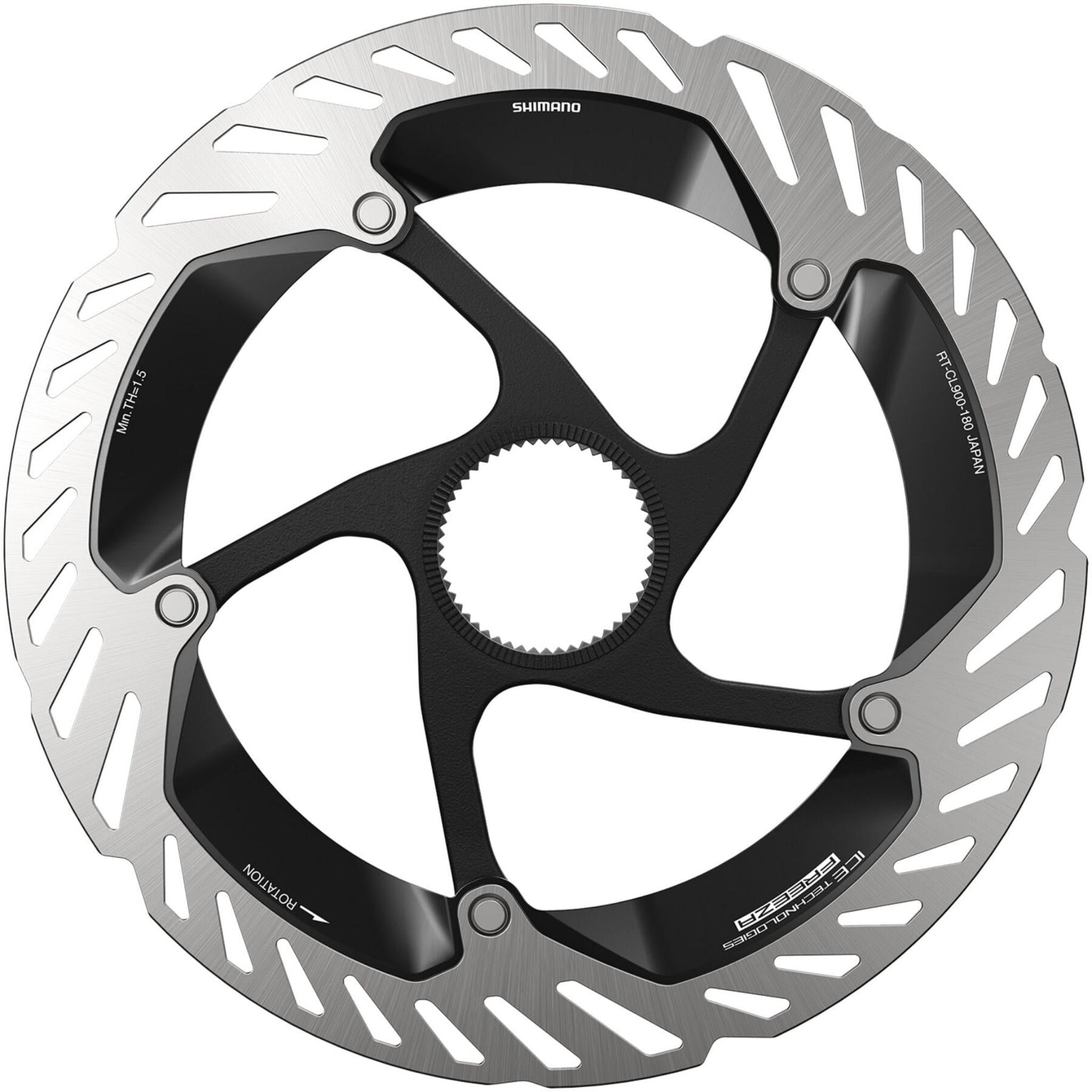 Shimano Steps XTR/Dura-Ace RT-CL900 Ice Tech FREEZA Centre Lock Disc Brake Rotor with Magnet Silver / Black / 180mm
