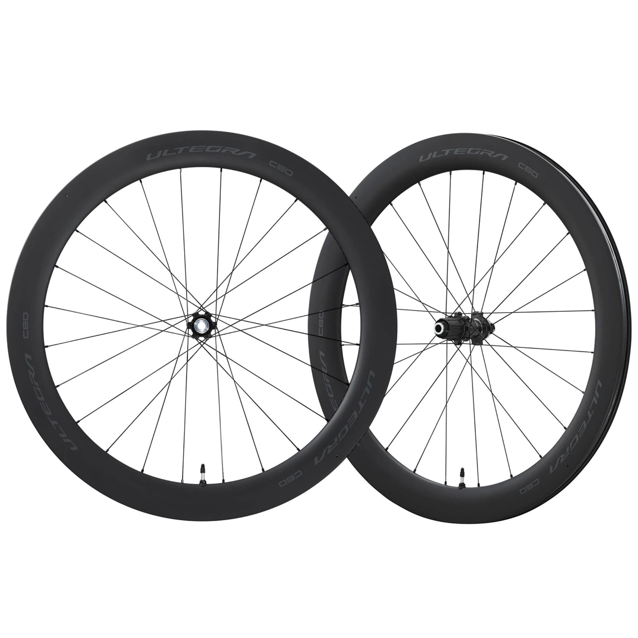 Shimano Ultegra R8170 C60 Tubeless Disc Carbon Wheels Black / Front 700C - Tubeless ready / 12x100mm
