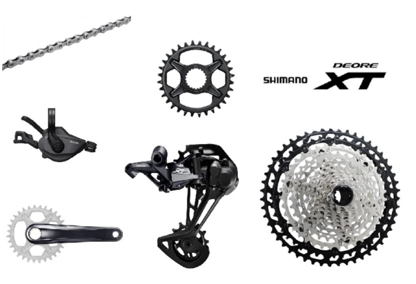 Shimano XT 1 x 12 Drivetrain Bundle 165mm / Band On