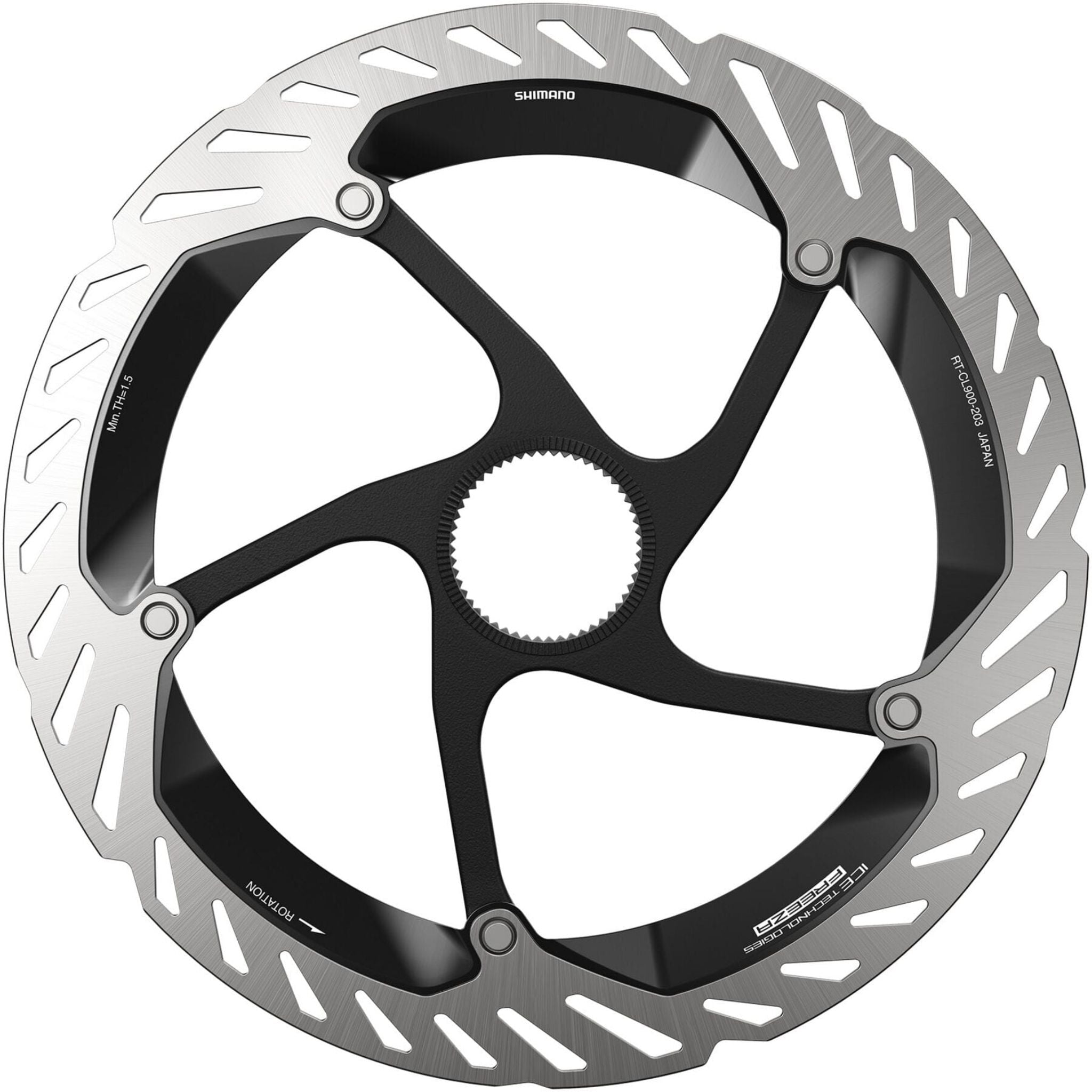 Shimano XTR RT-CL900 Ice Tech FREEZA Disc Brake Rotor with Internal Lockring Silver / Black / Centre Lock - 203 mm