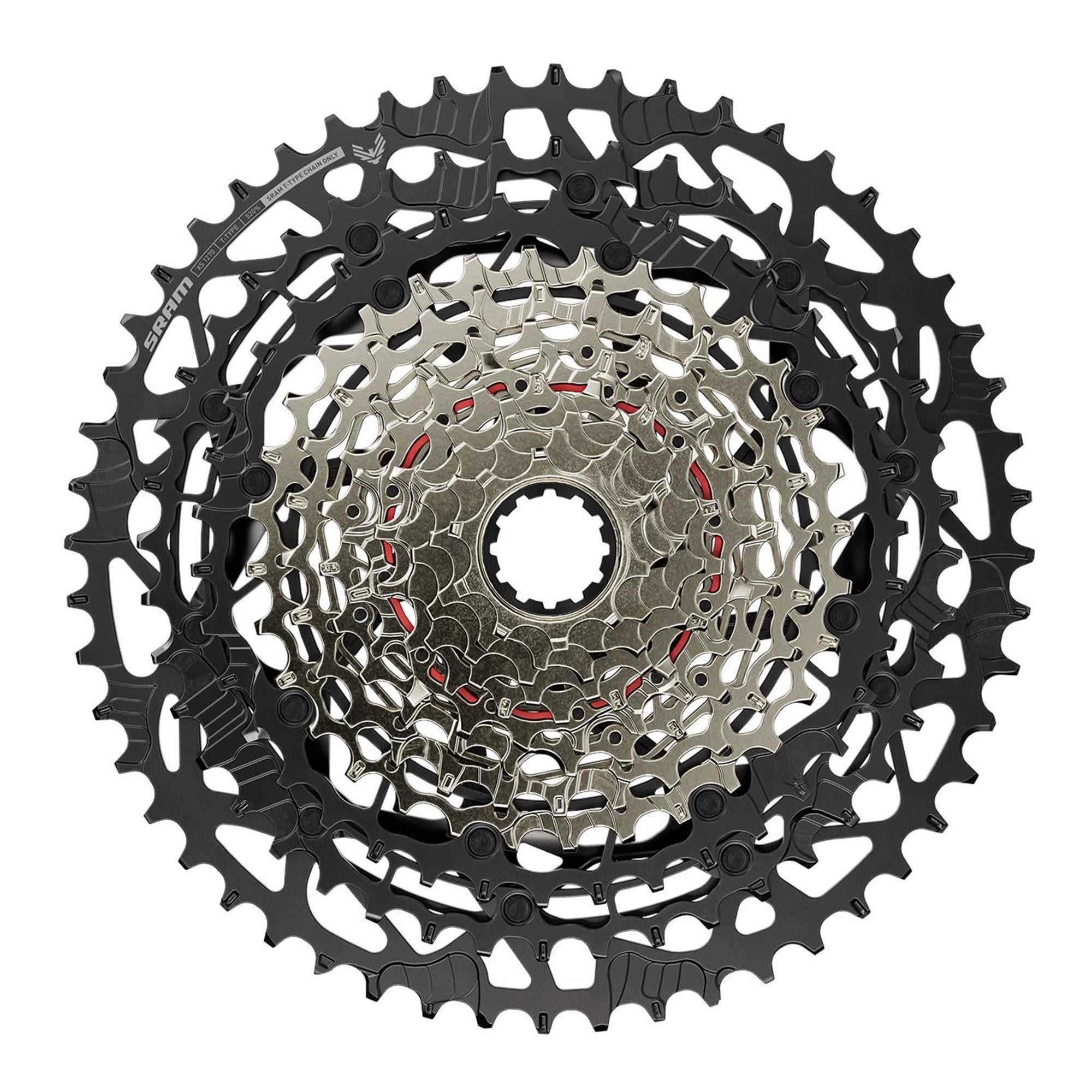 SRAM XS-1270 T-Type Eagle Cassette for HG Freehub Black / 10-52T