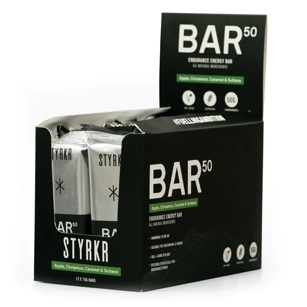 STYRKR BAR50 Energy Bars Apple, Cinnamon & Caramel / 12 x Bars