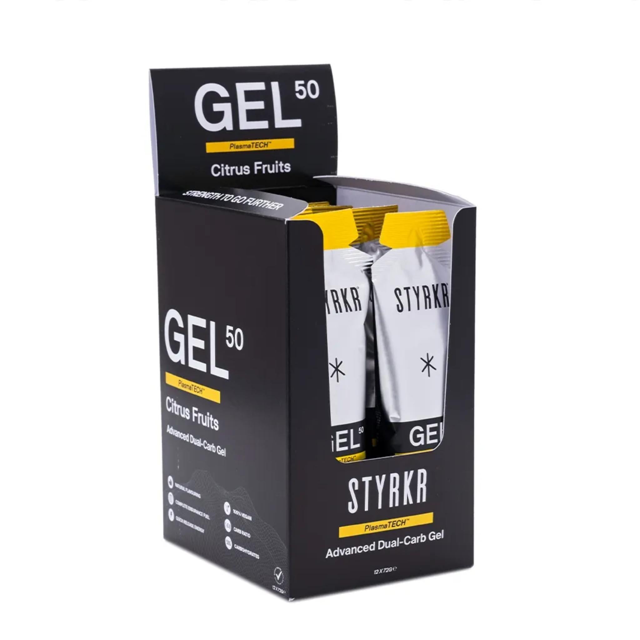 STYRKR GEL50 Dual-Carb Energy Gels Citrus / 12 x 72g Sachets