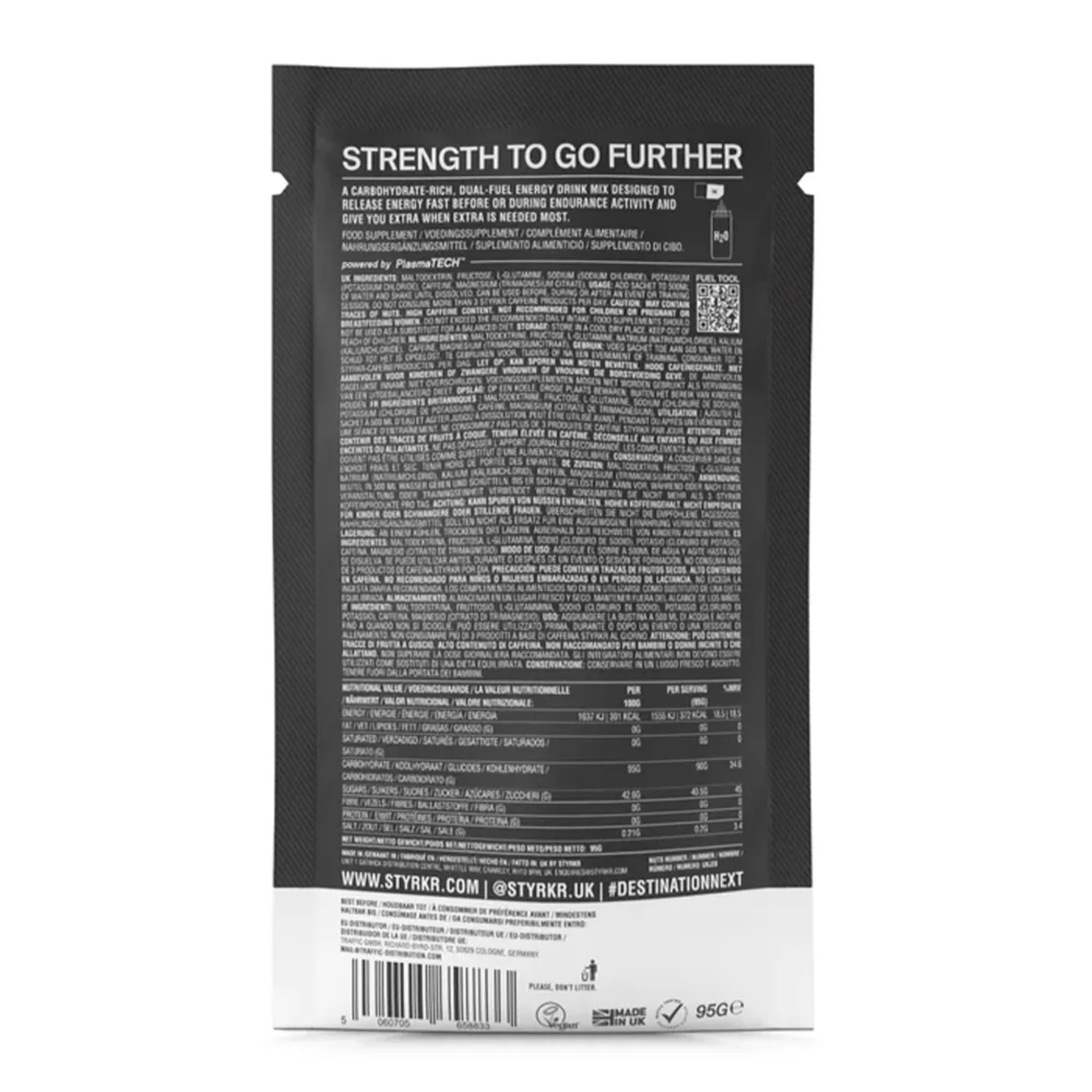 STYRKR MIX90 Caffeine Dual-Carb Energy Drink Mix 12 x 95g Sachets