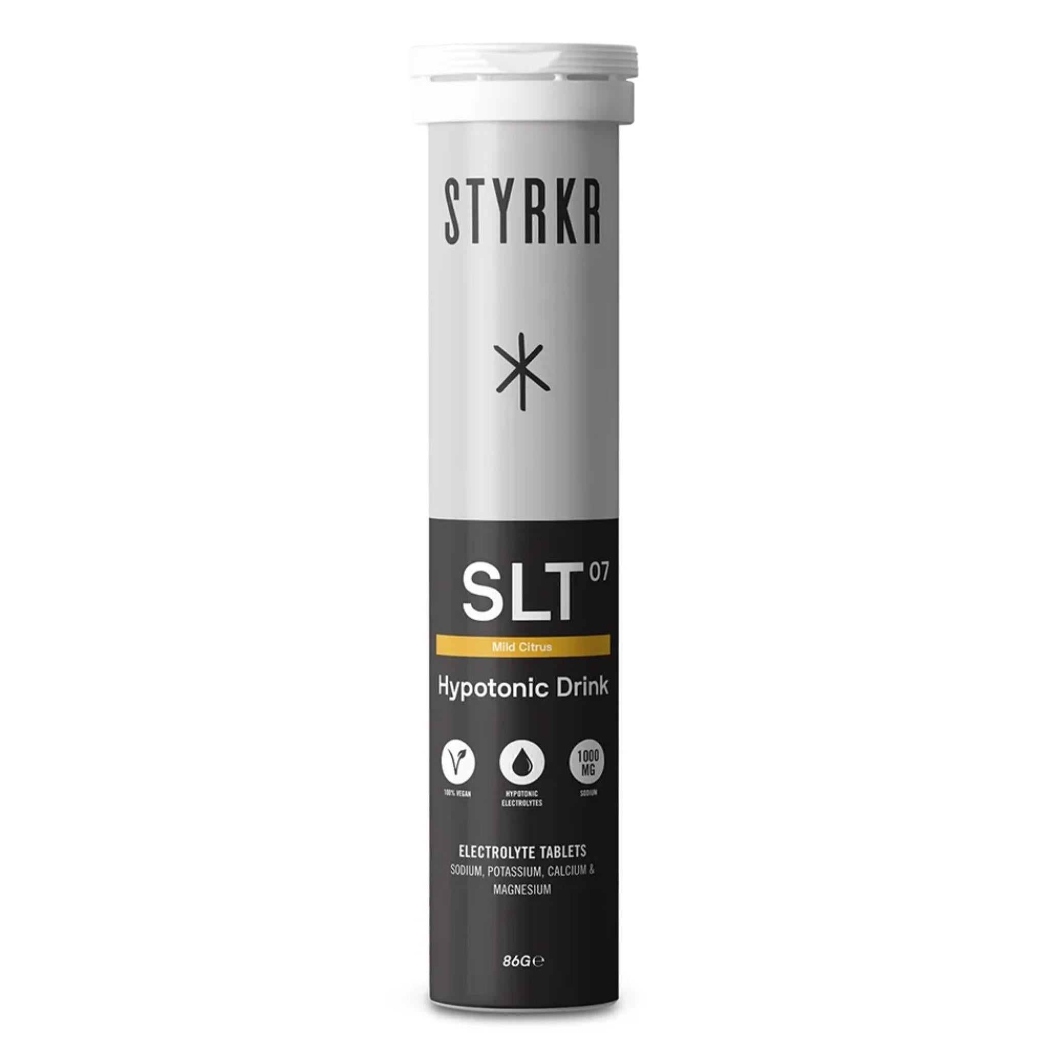 STYRKR - SLT07 1000mg Sodium Hydration Tablets Citrus / 6 x Tubes of 12 Tablets