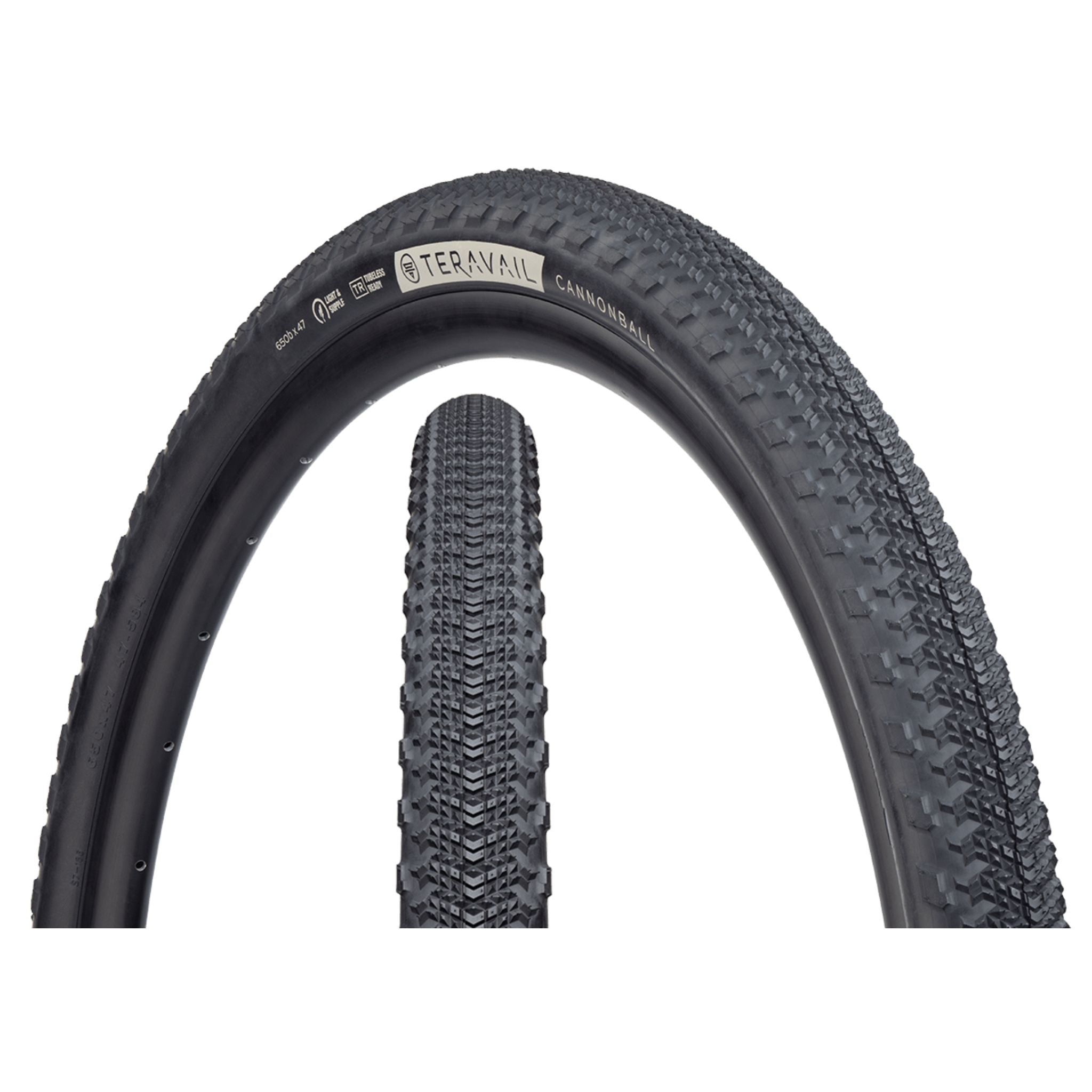 Teravail Cannonball Gravel Tyre Black / 650 x 47 / Light & Supple