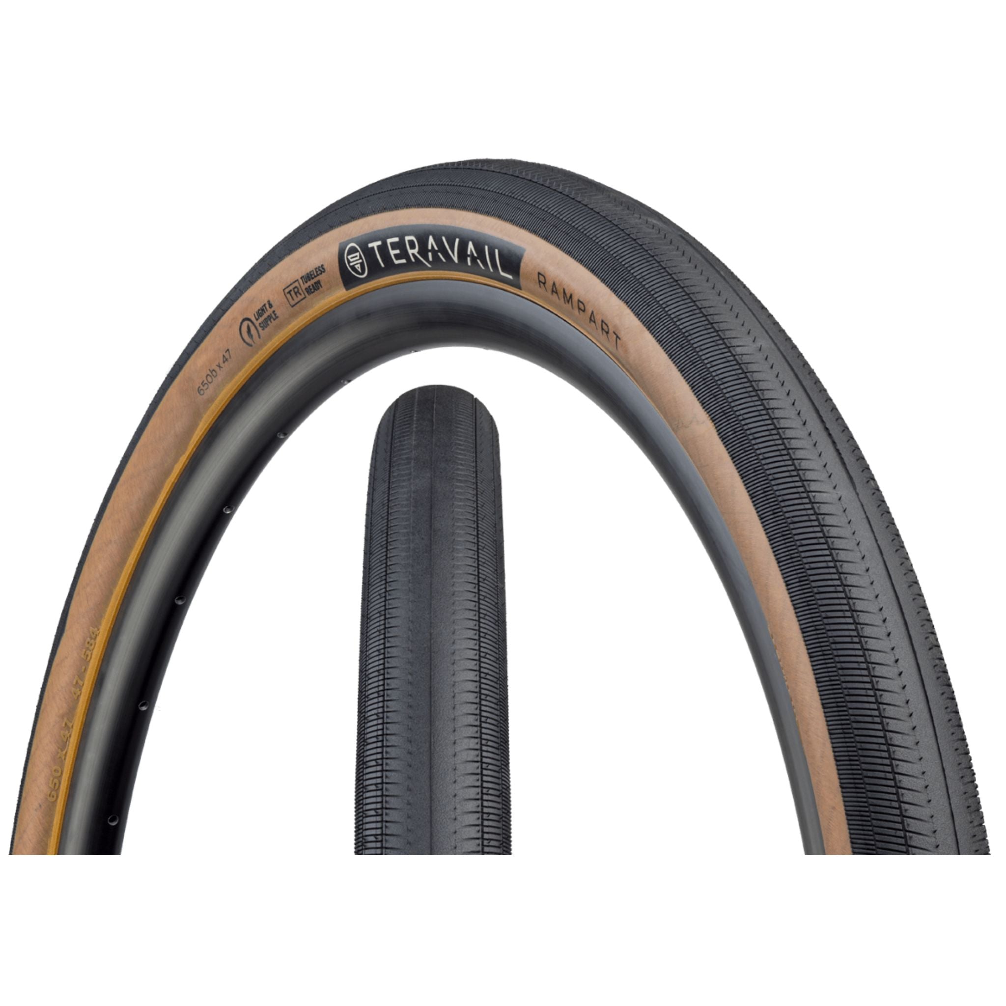 Teravail Rampart Gravel Tyre Tan / 650 x 47 / Light & Supple