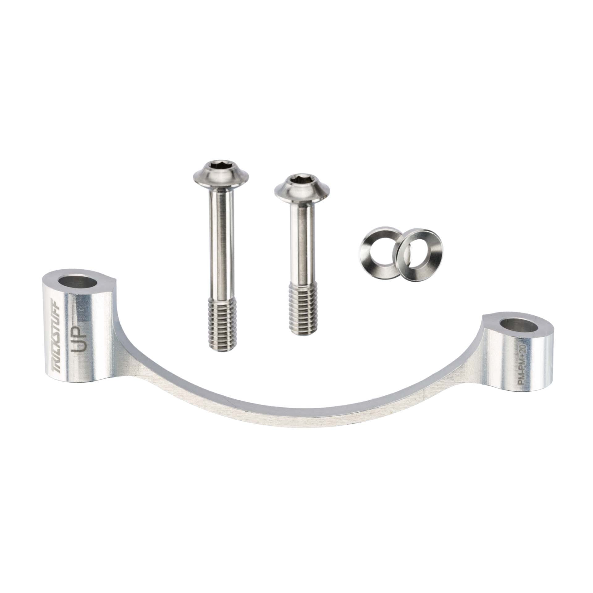 Trickstuff CNC Disc Brake Adaptor PM to PM Silver with Ti Bolts / PM to PM +20mm