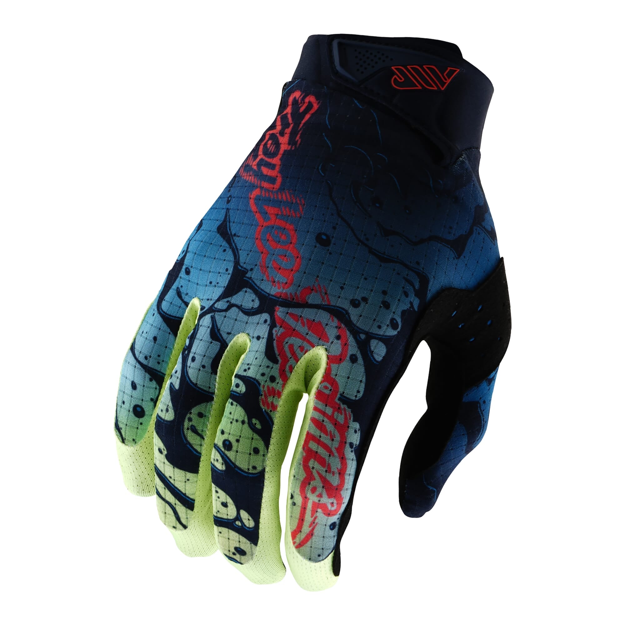 Troy Lee Designs Air Gloves Drip - Glo Yellow/Dark Navy / S