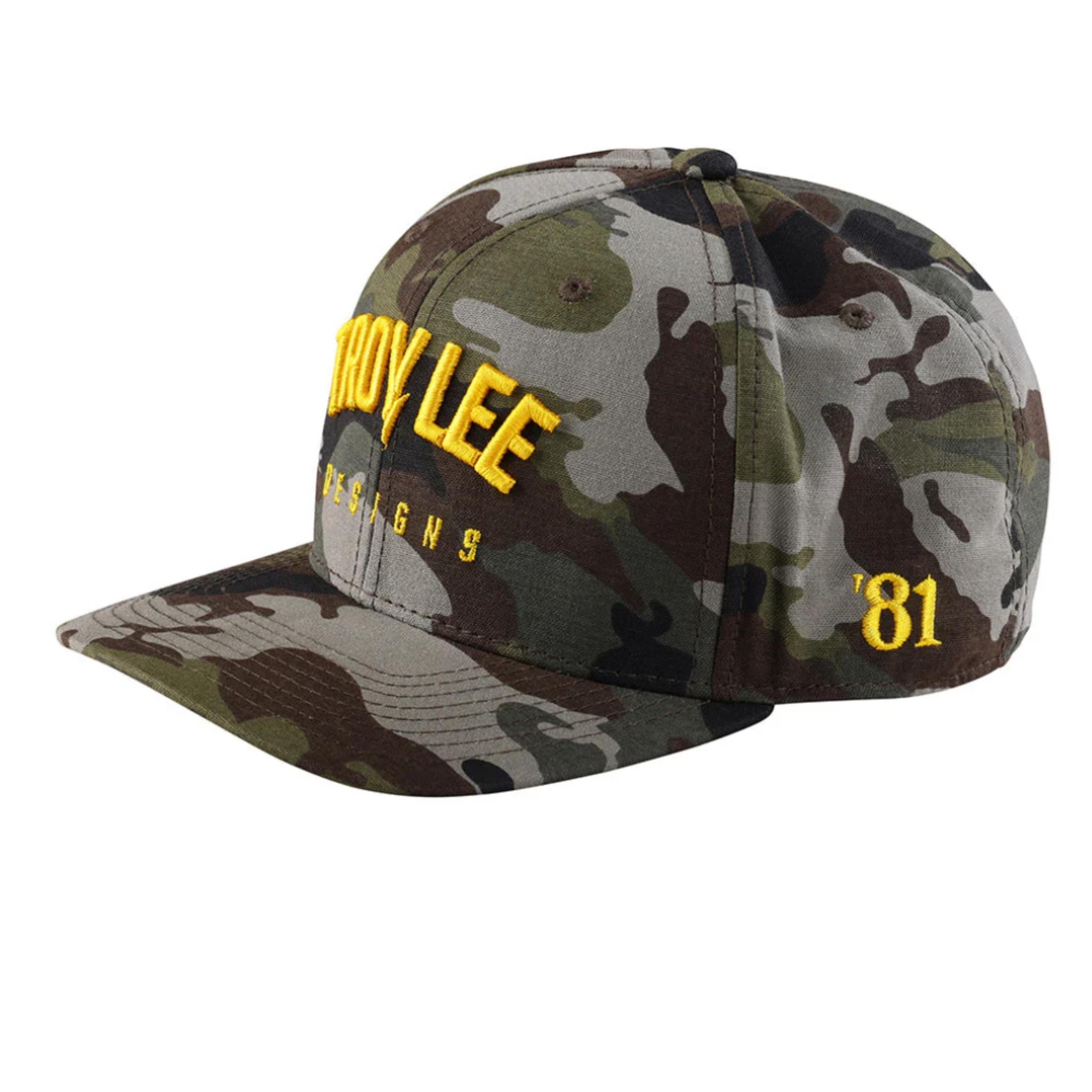 Troy Lee Designs Curved Bill Snapback Cap Bolt - Forest Camo / One Size