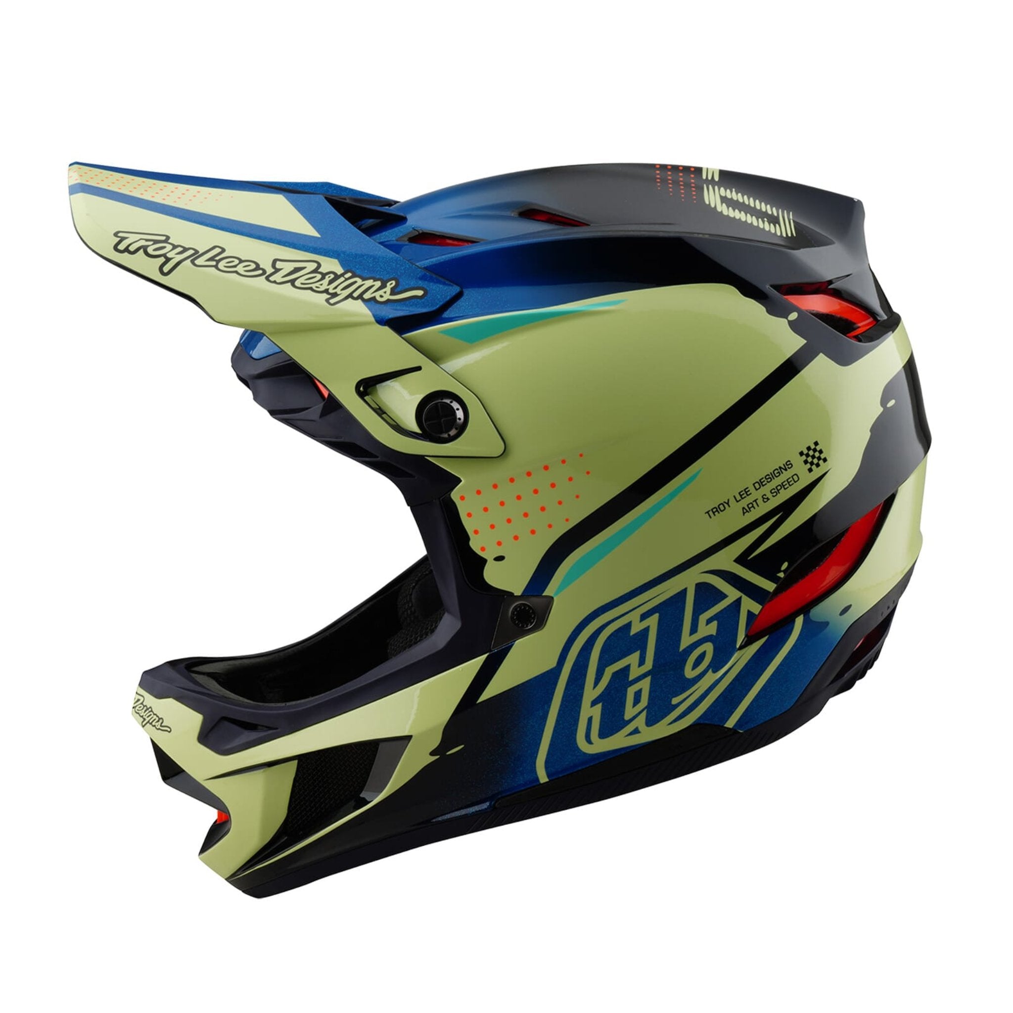 Troy Lee Designs D4 Composite Helmet Drip - Glo Yellow / M