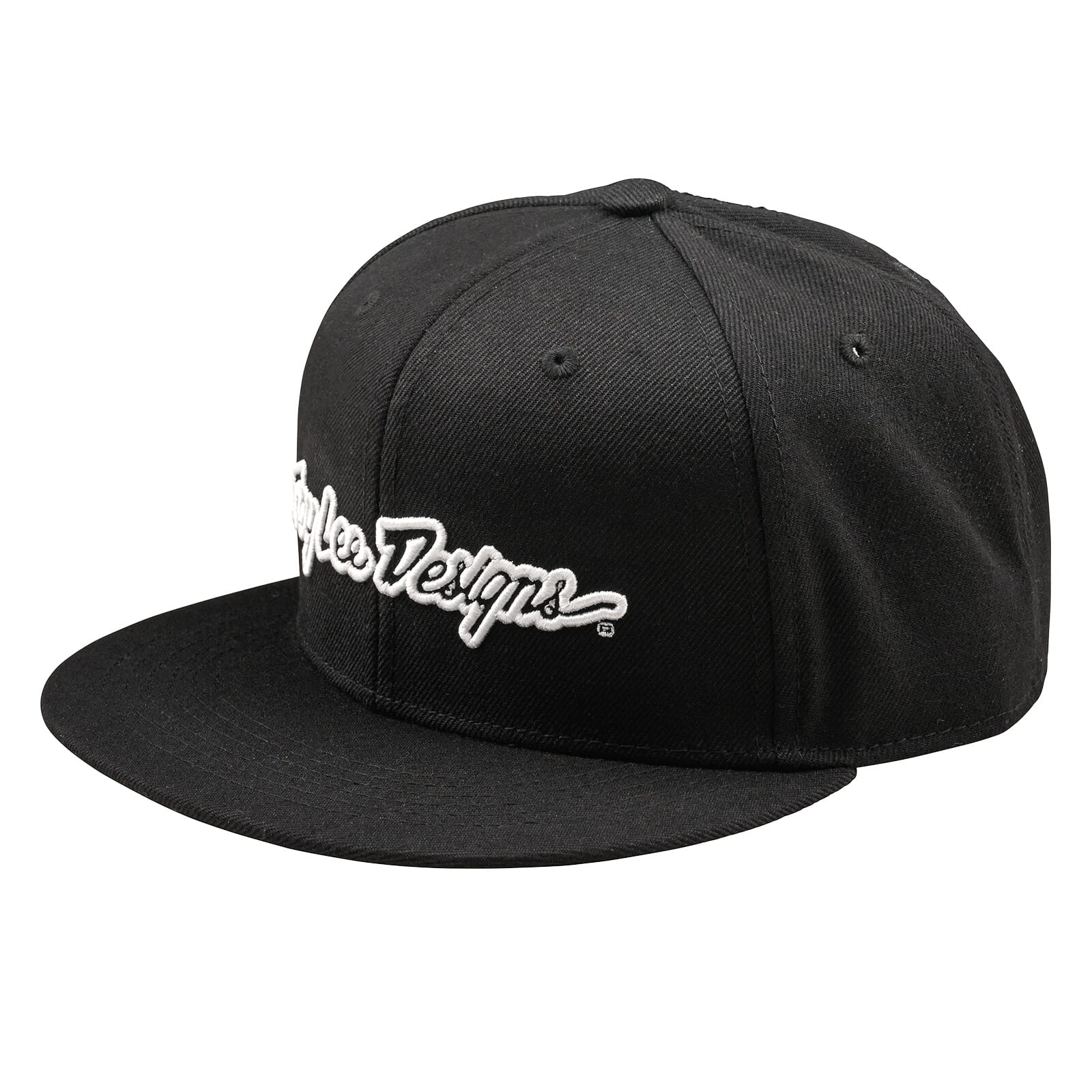 Troy Lee Designs Signature Flat Bill Snapback Cap Black / One Size