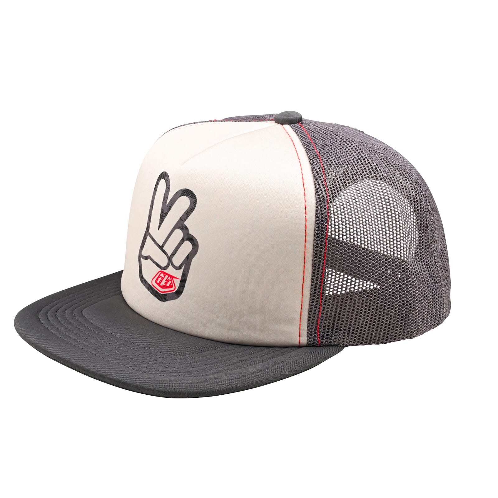 Troy Lee Designs Trucker Snapback Cap Peace Out Peace Out - Vintage White/Carbon / One Size
