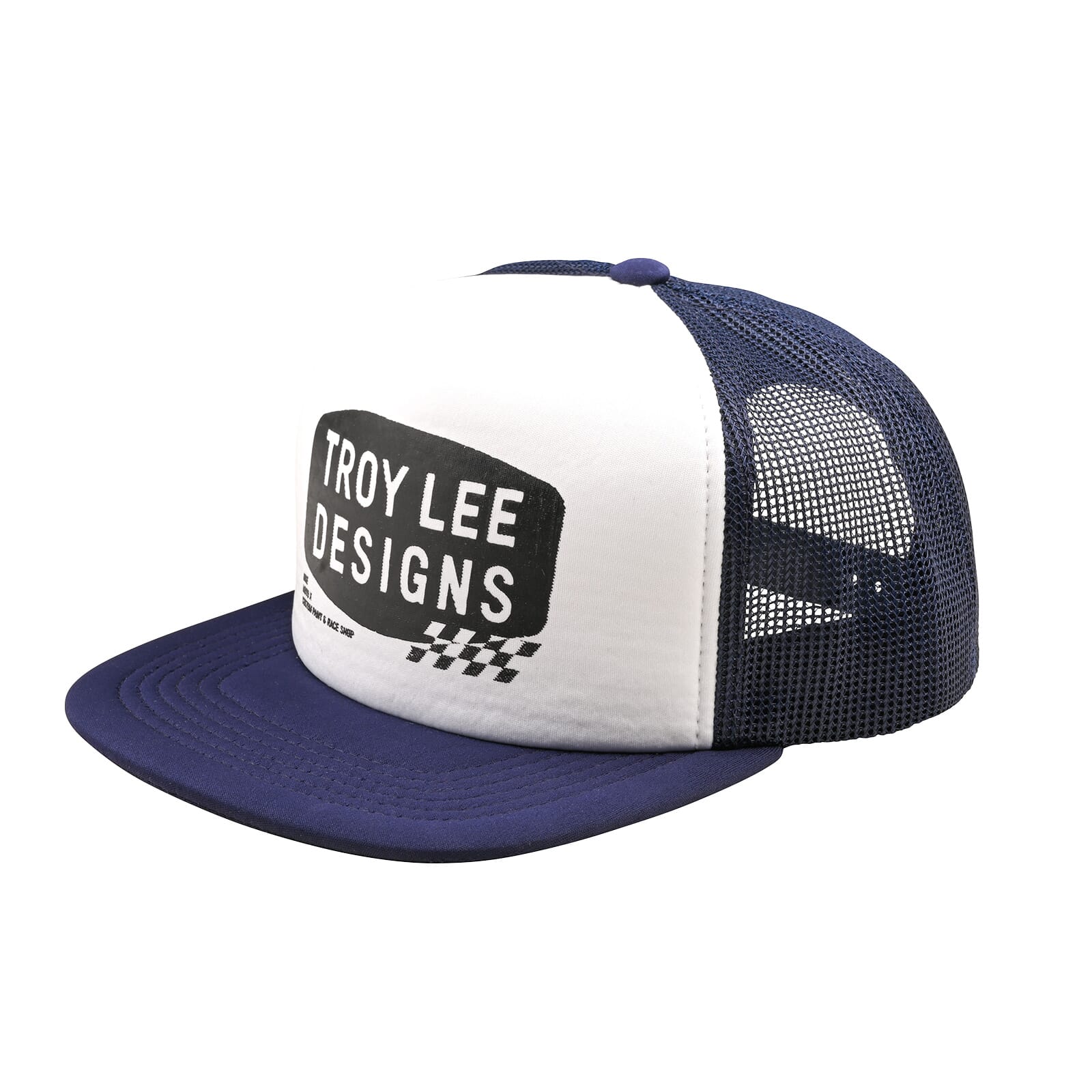 Troy Lee Designs Trucker Snapback Cap Stamp Stamp - Vintage White/Navy / One Size