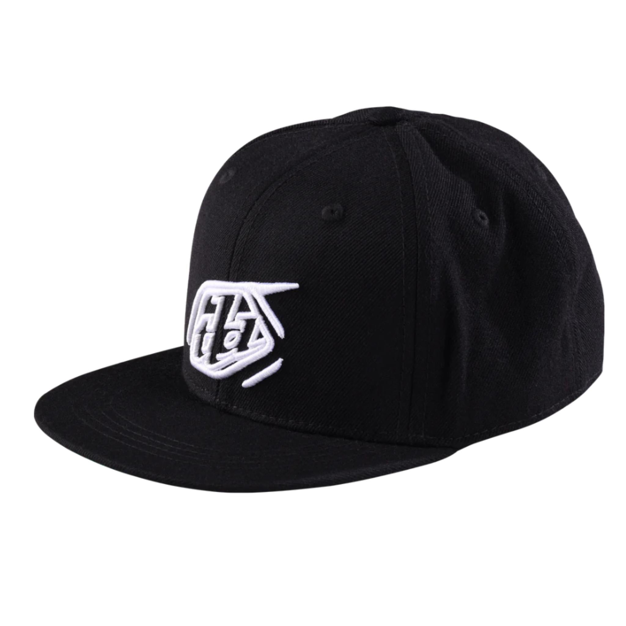 Troy Lee Designs Youth Flat Bill Snapback Cap Cropped Badge - Black / One Size