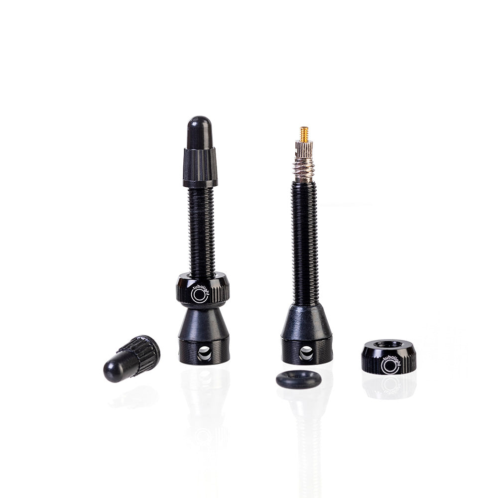 Tubolight Tubeless Valves Black / 40mm / Alloy