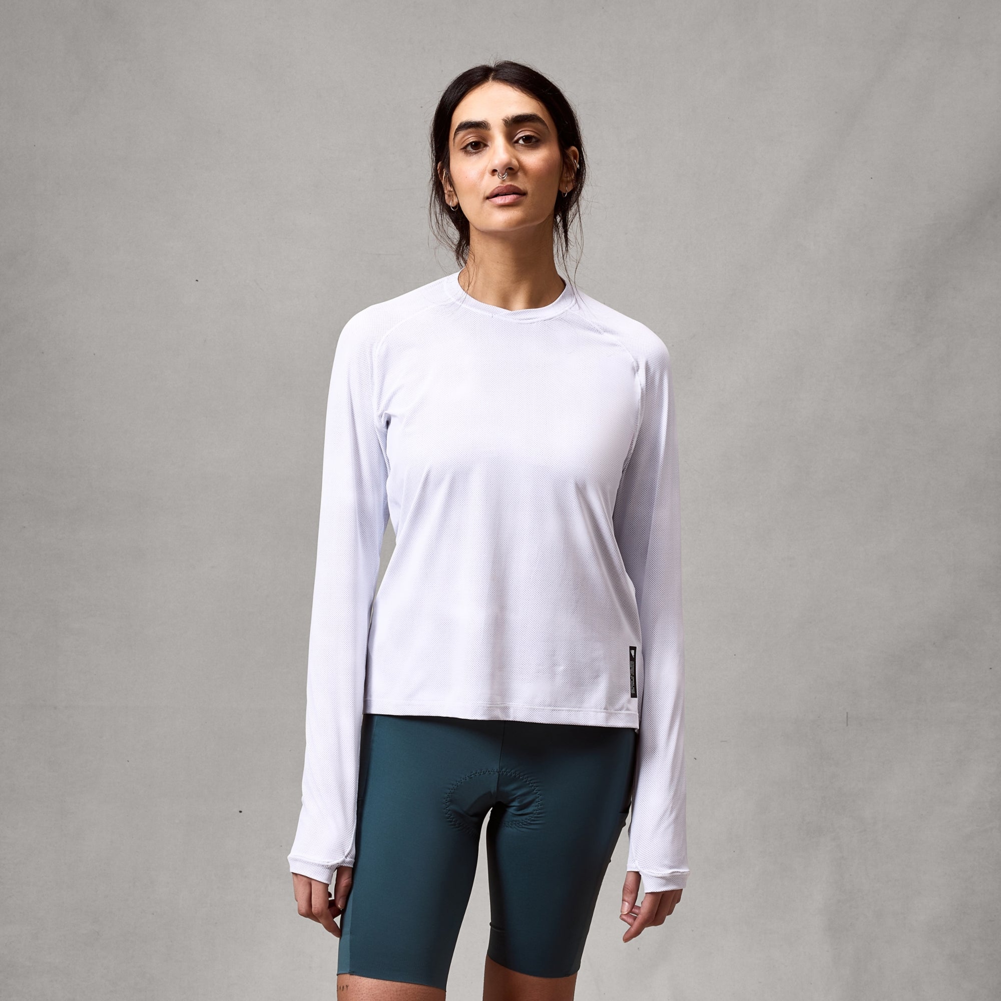 Women's Alltrack Rout L/S Tech Tee White / XS