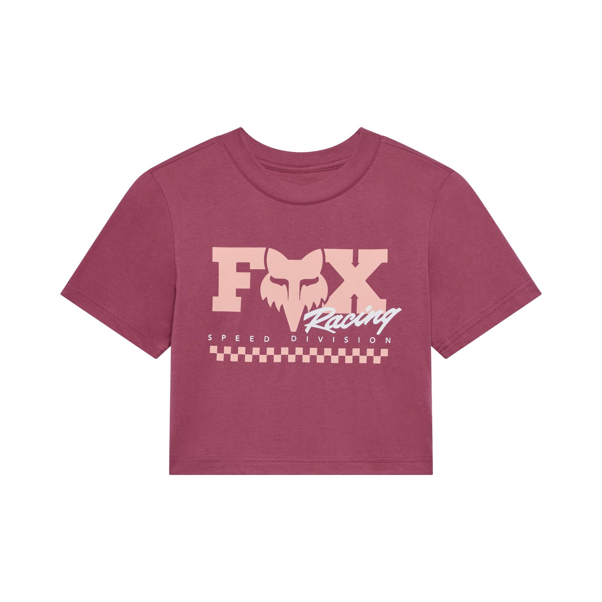 Women's Checker Baby Tee Berry / XS