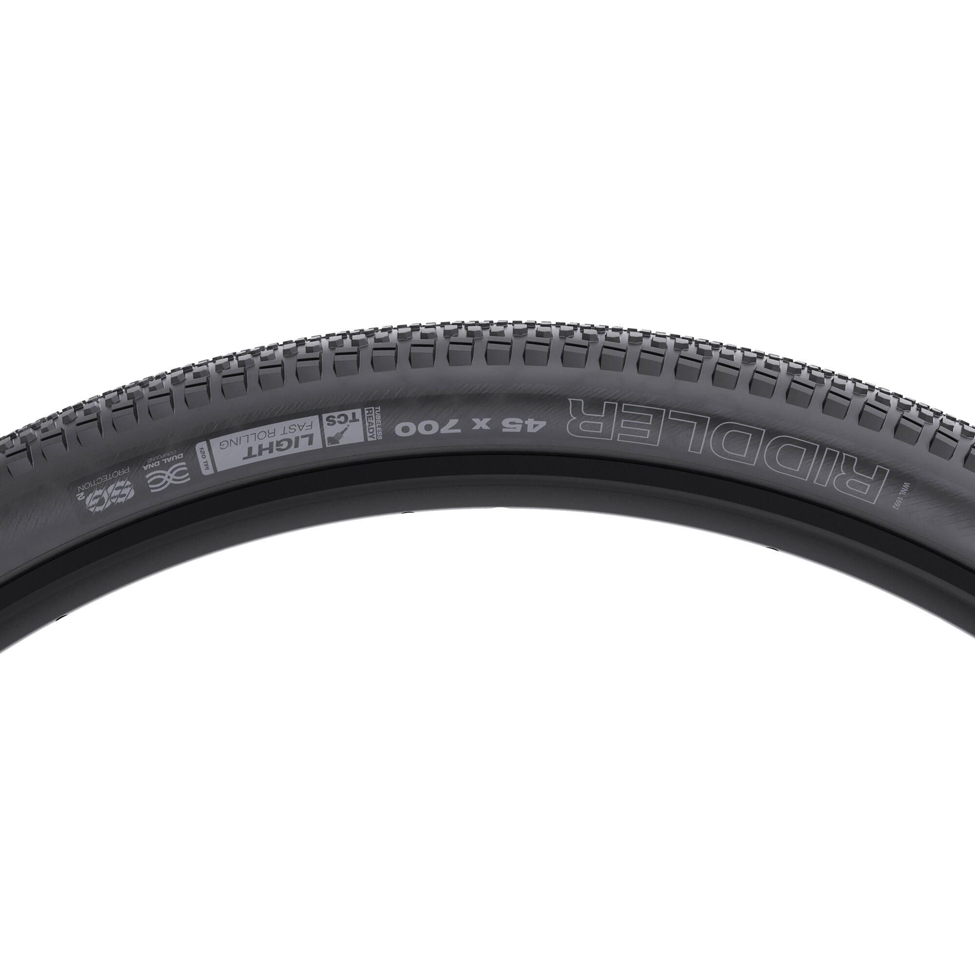 WTB Riddler Tyre Black / 700 x 45 / TCS LIGHT/FAST ROLLING 120TPI DUAL DNA SG2