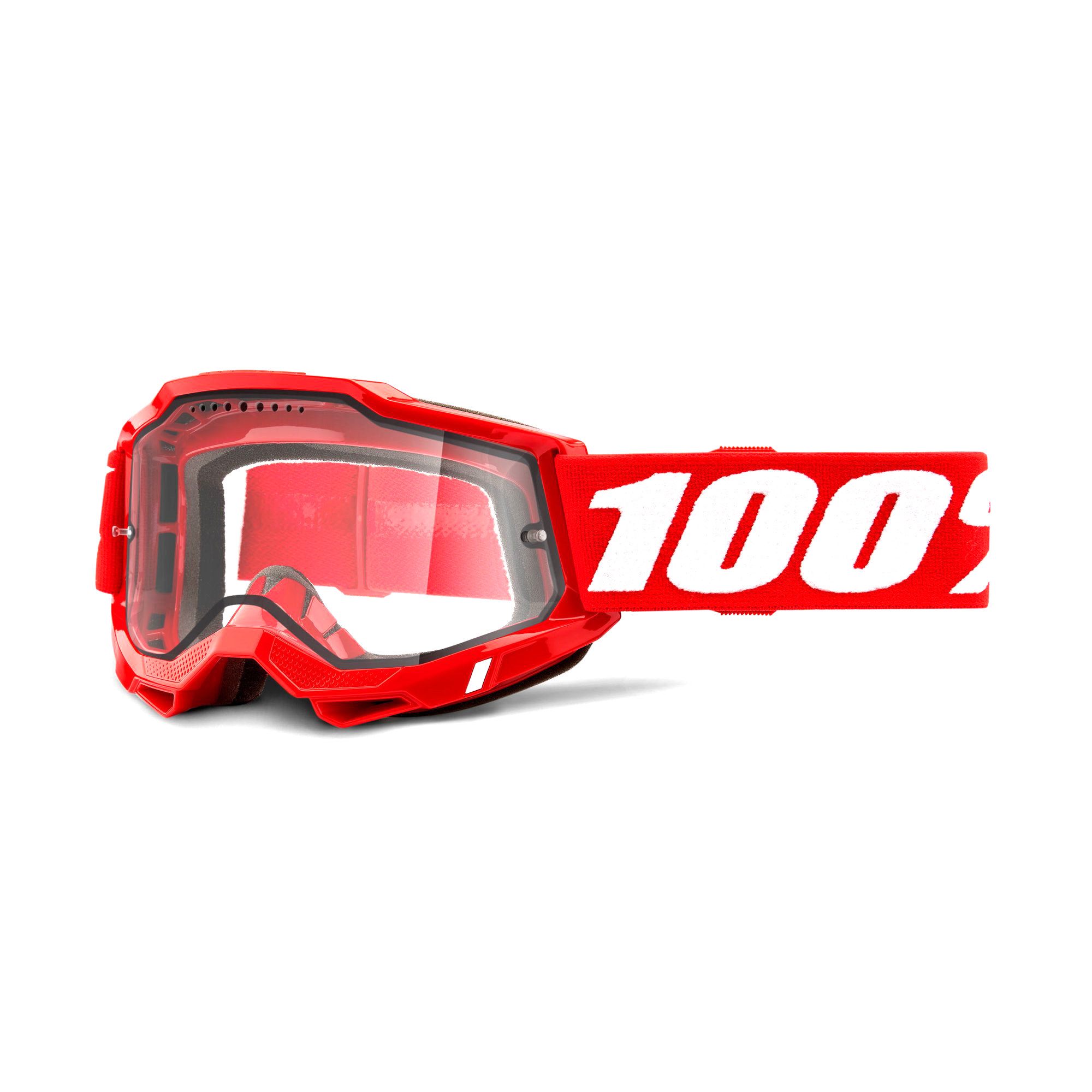 100% Accuri 2 Enduro MTB Goggles Red / Clear Lens