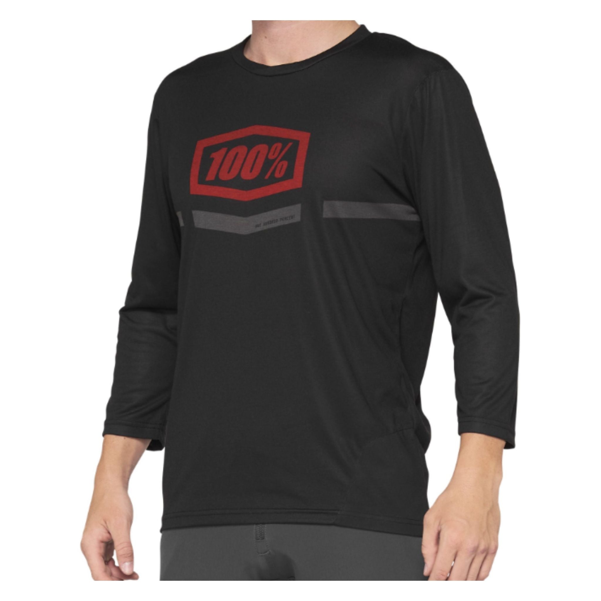 100% Airmatic 3/4 Sleeve MTB Jersey Black/Red / S