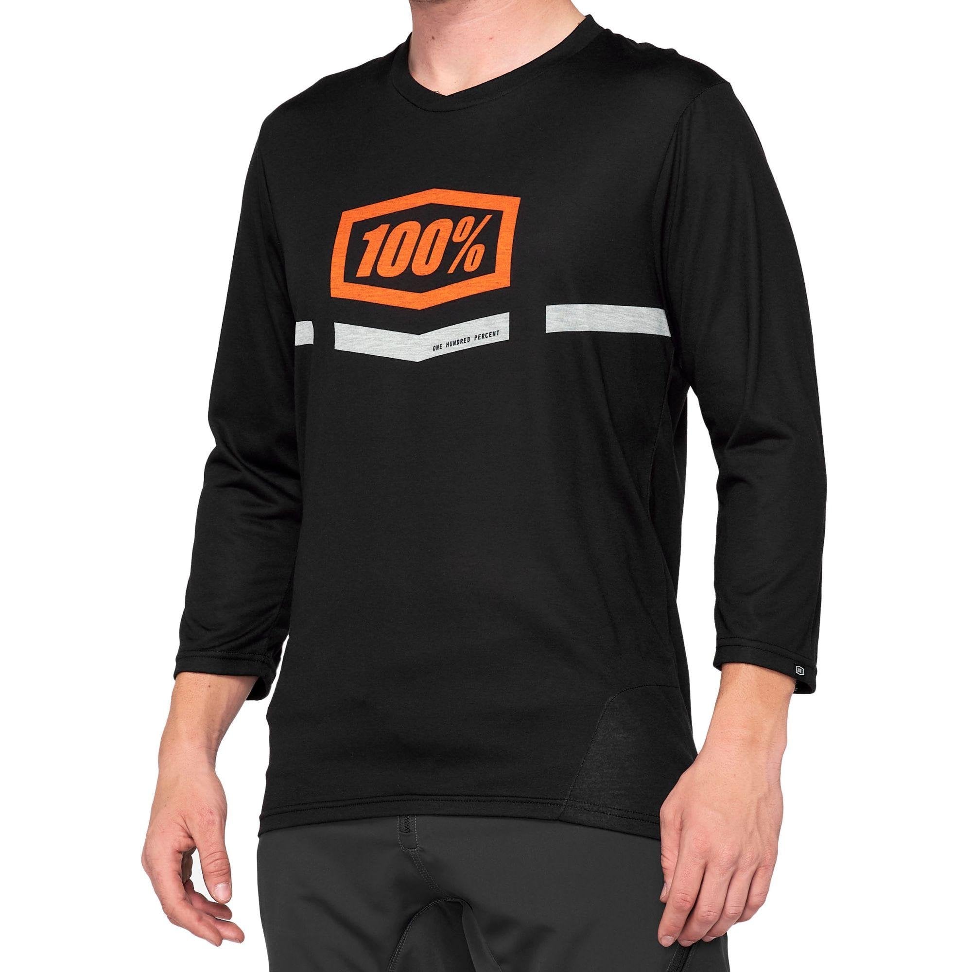 100% Airmatic Long Sleeve Jersey 2021 Black / Orange / S