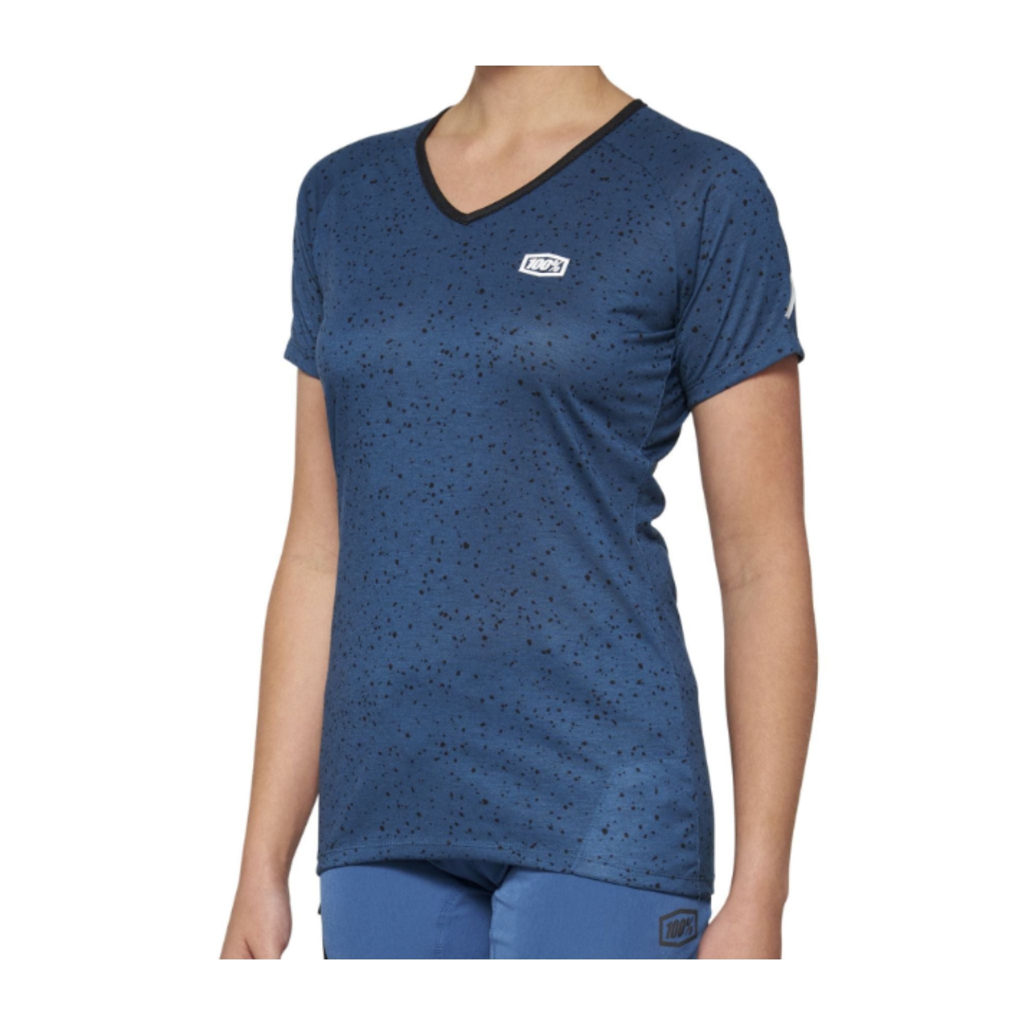 100% Airmatic Short Sleeve Women's MTB Jersey Slate Blue / S