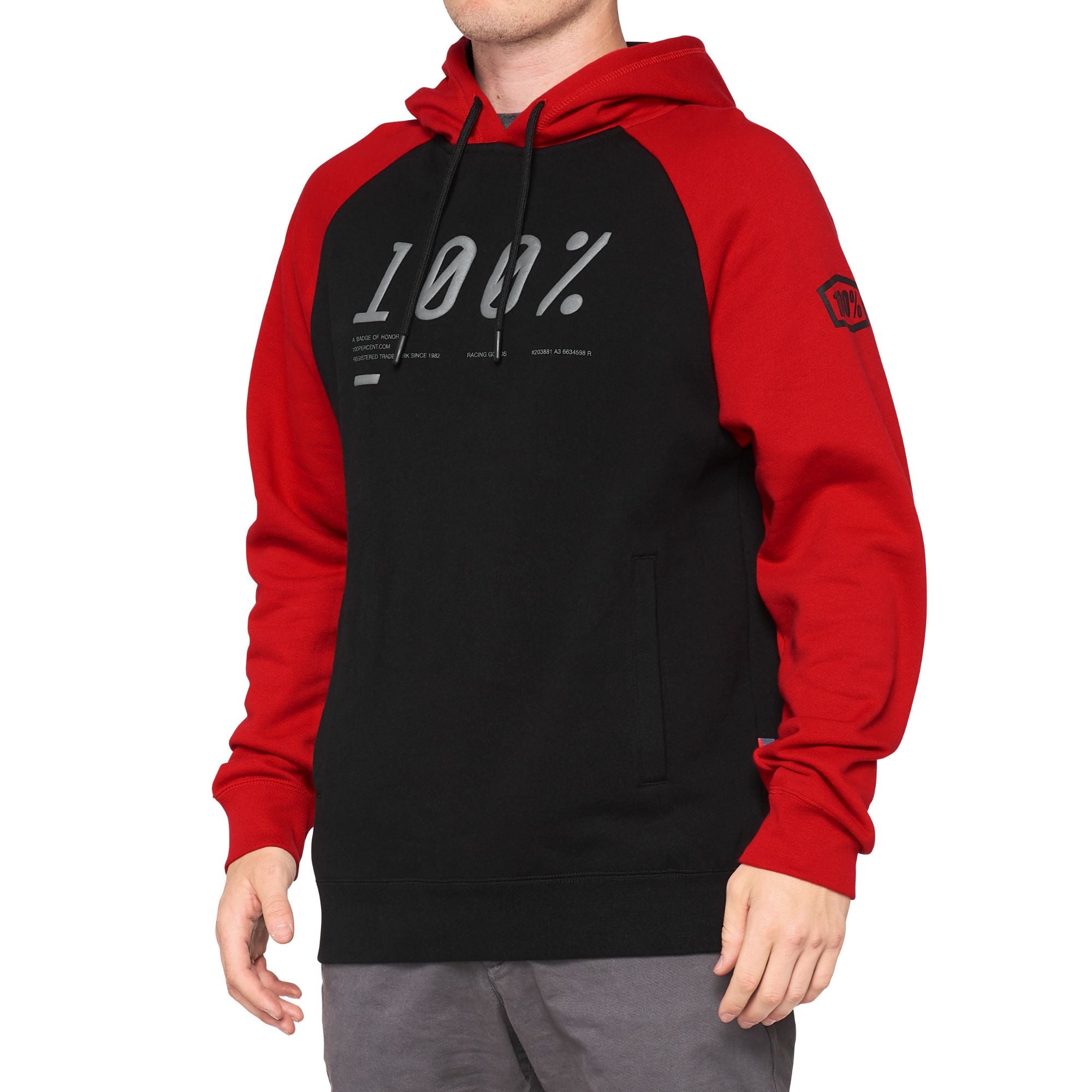 100% Barrage Hooded Pullover Sweatshirt Chili Pepper/Black / S