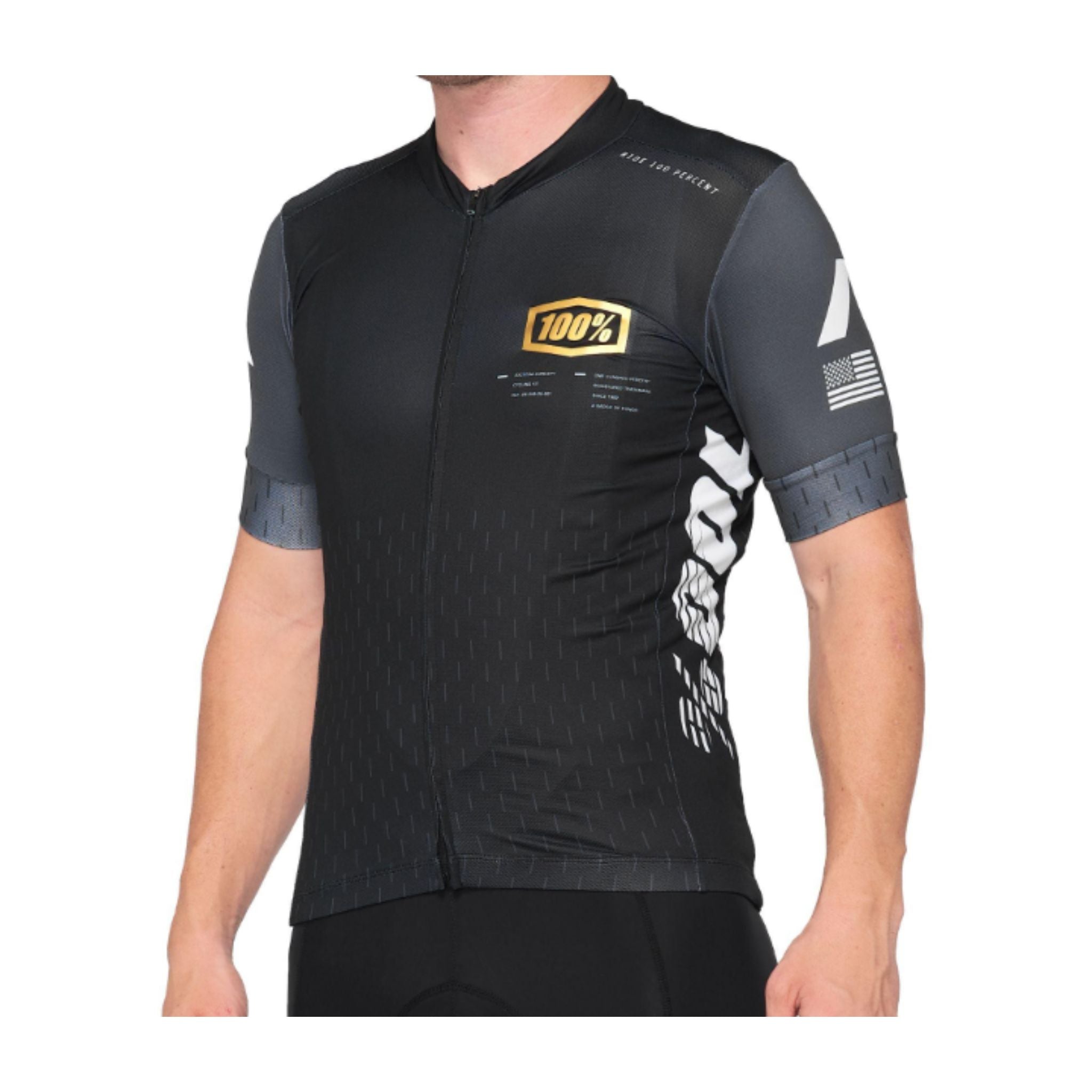 100% Exceeda Short Sleeve Jersey Black/Charcoal / S