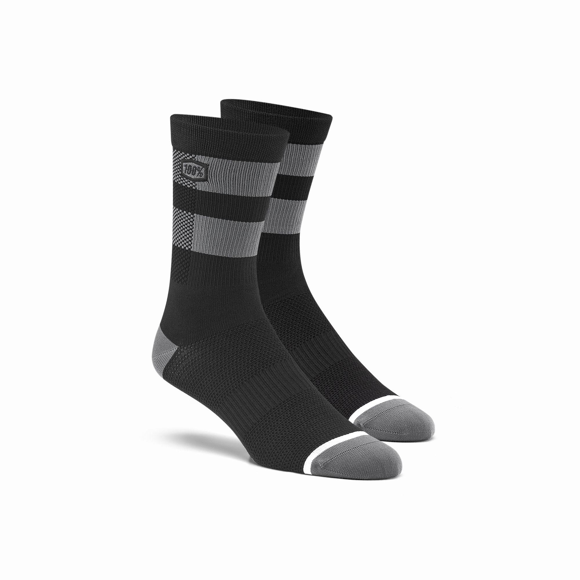 100% Flow Performance MTB Socks Black/Grey / S/M