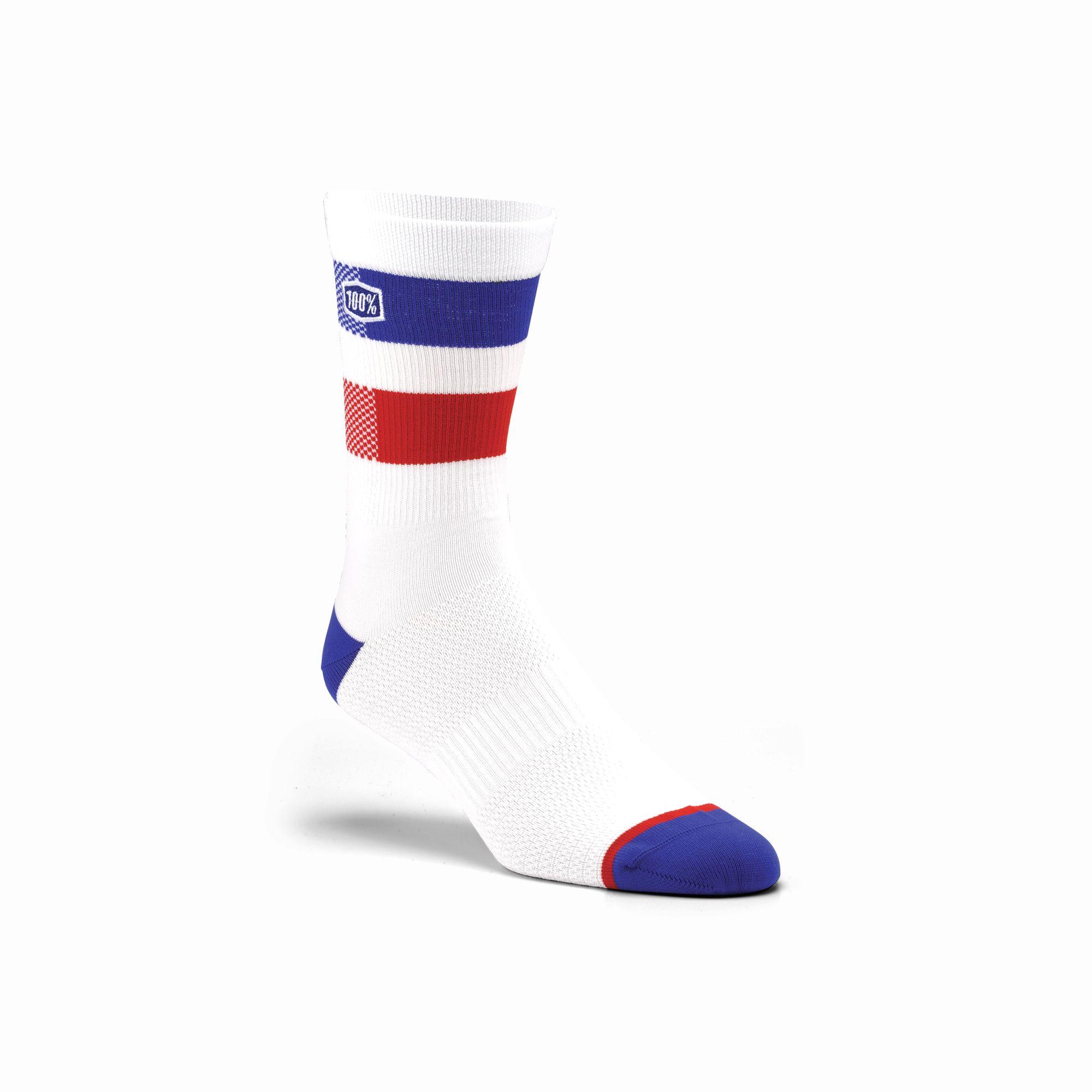 100% Flow Performance MTB Socks White / S/M