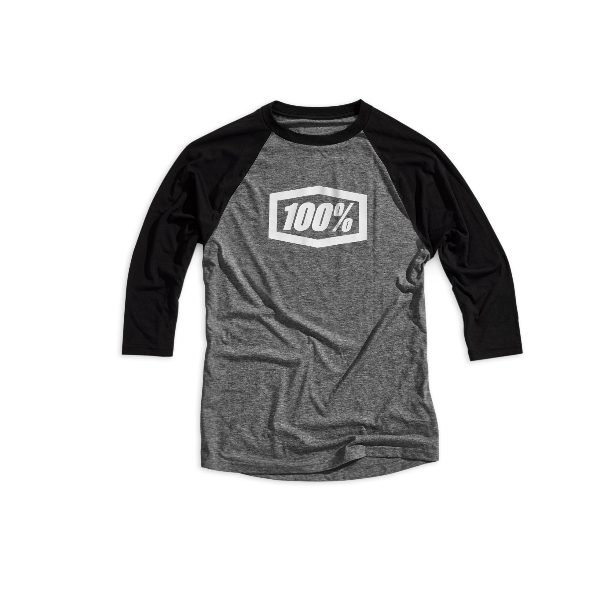 100% Icon 3/4 Sleeve Tech Tee Grey/Black / S