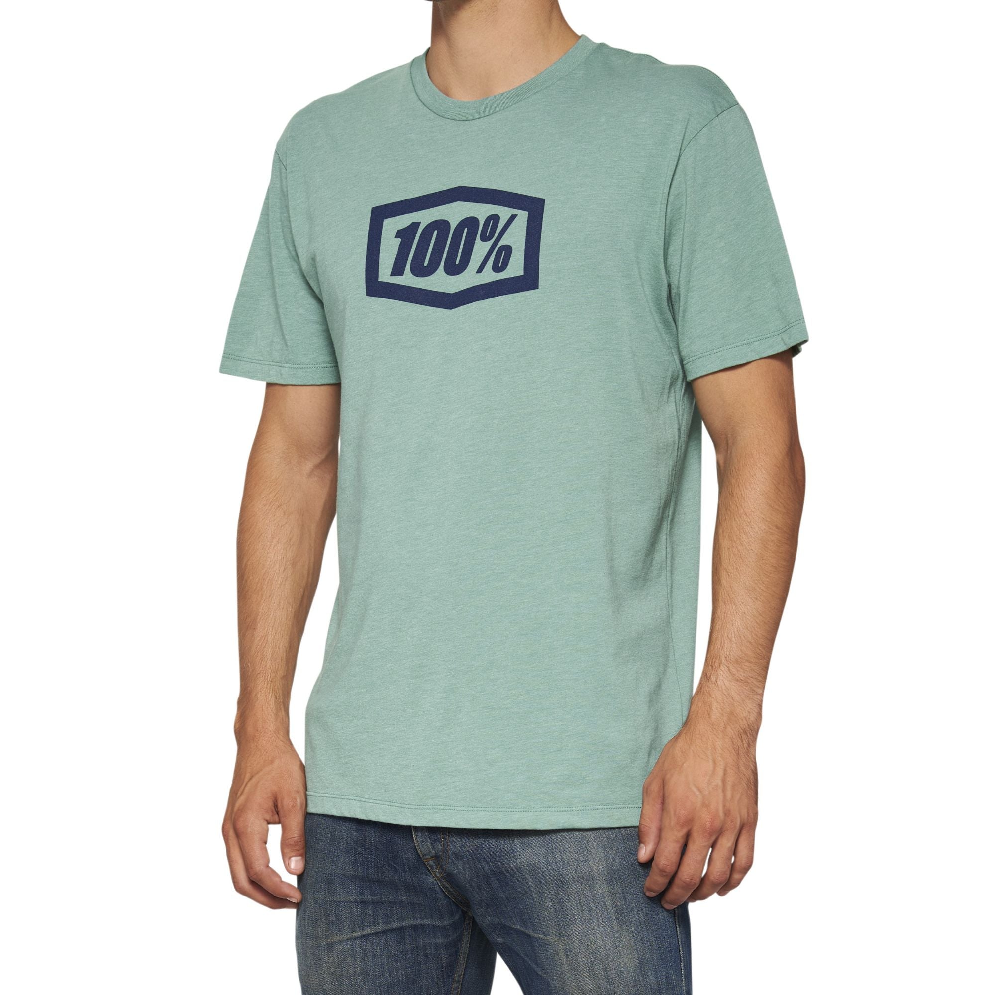 100% Icon Short Sleeve T-Shirt Ocean Blue Heather / XL
