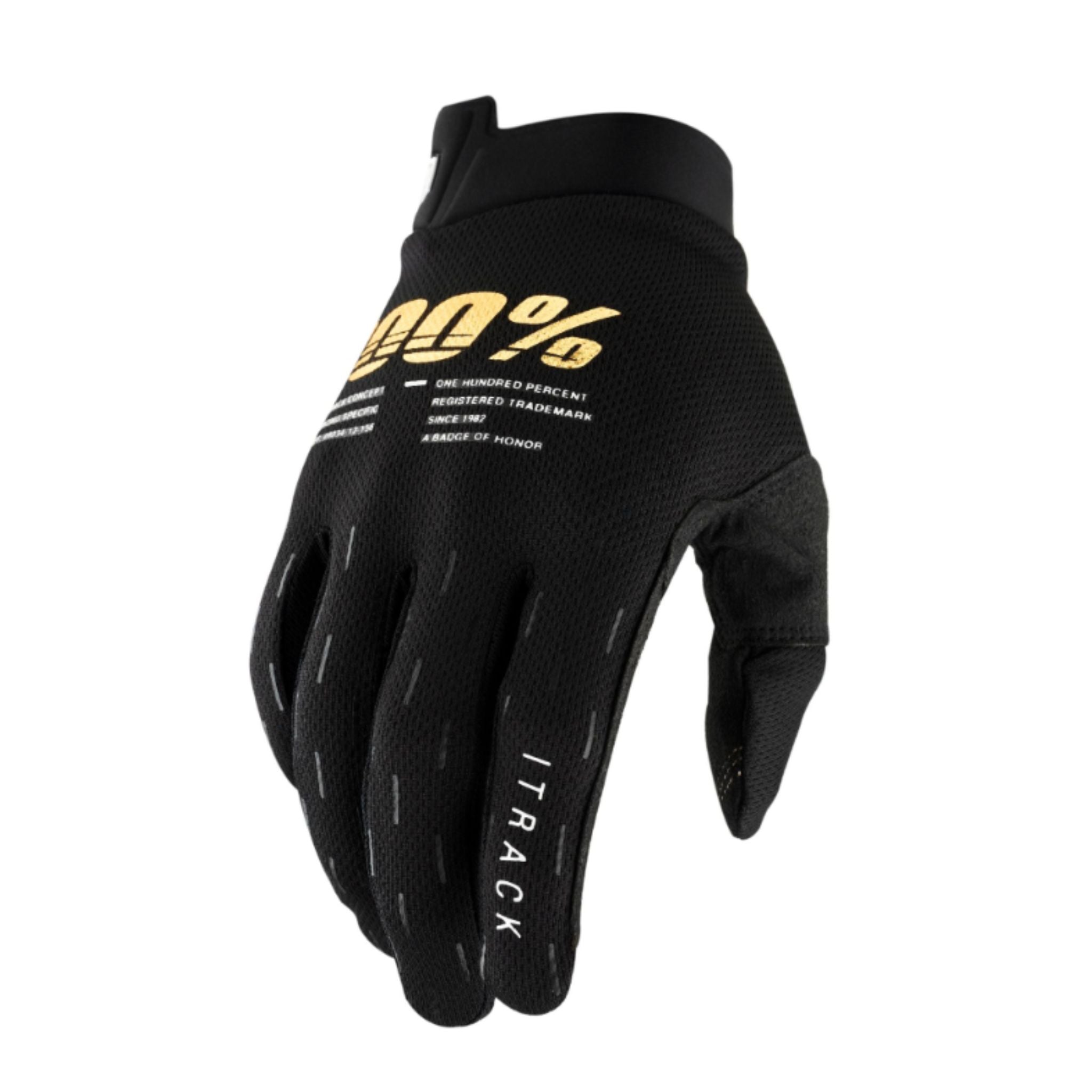 100% iTrack Youth Gloves Black / S