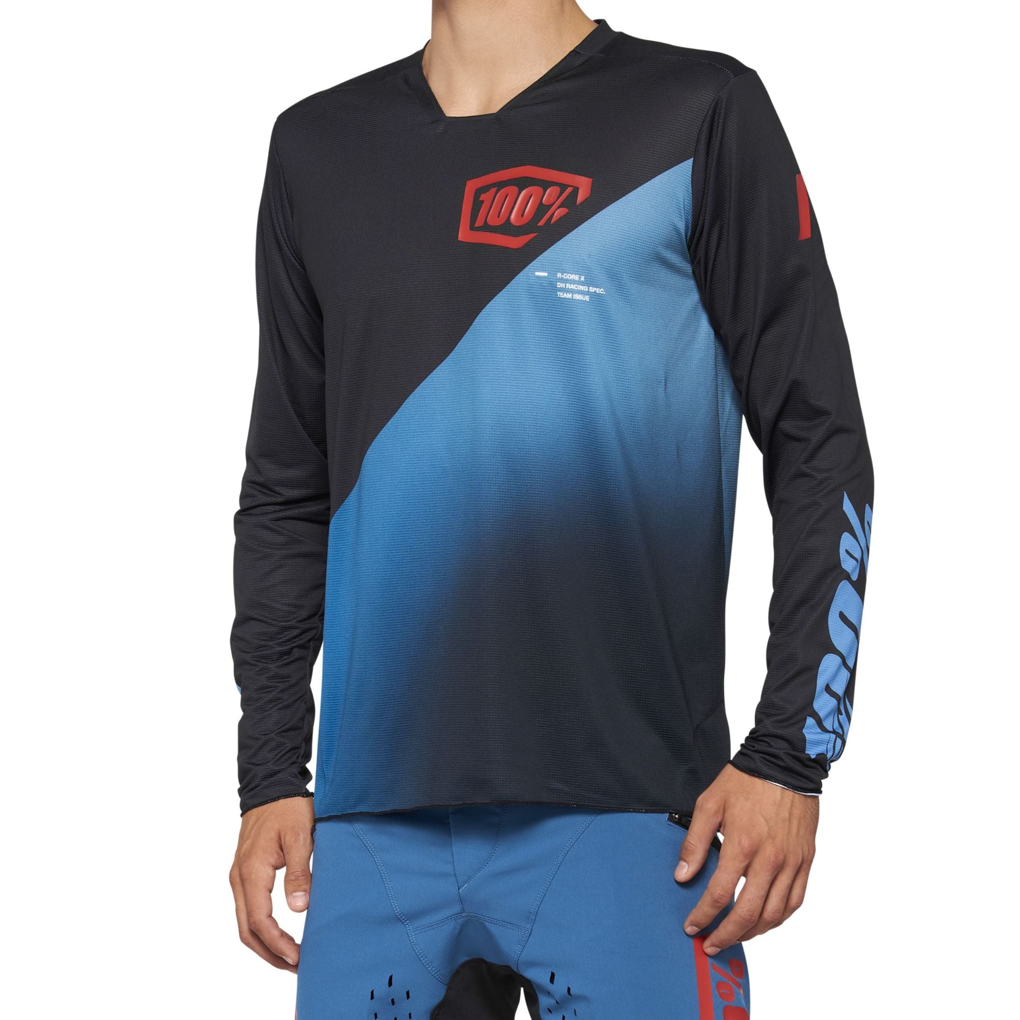 100% R-Core X Long Sleeve Jersey Black/Slate Blue / S
