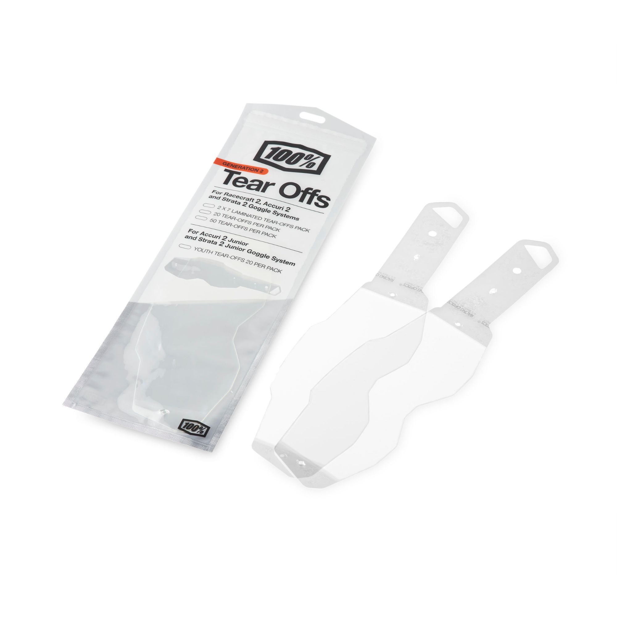 100% Racecraft 2 / Accuri 2 / Strata 2 Laminated Tear-Off's 2 x 7 Pack