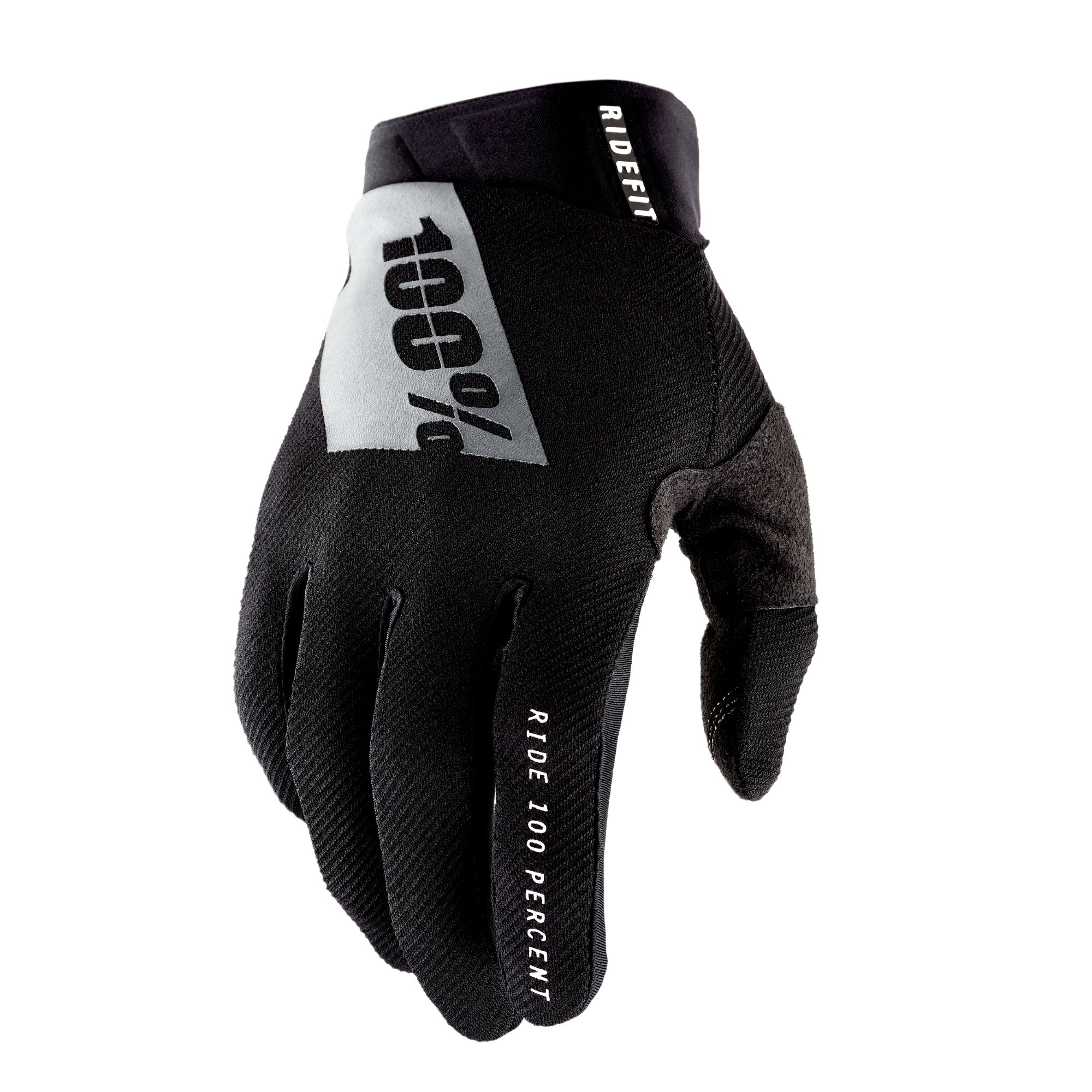 100% Ridefit Gloves Black/White / S