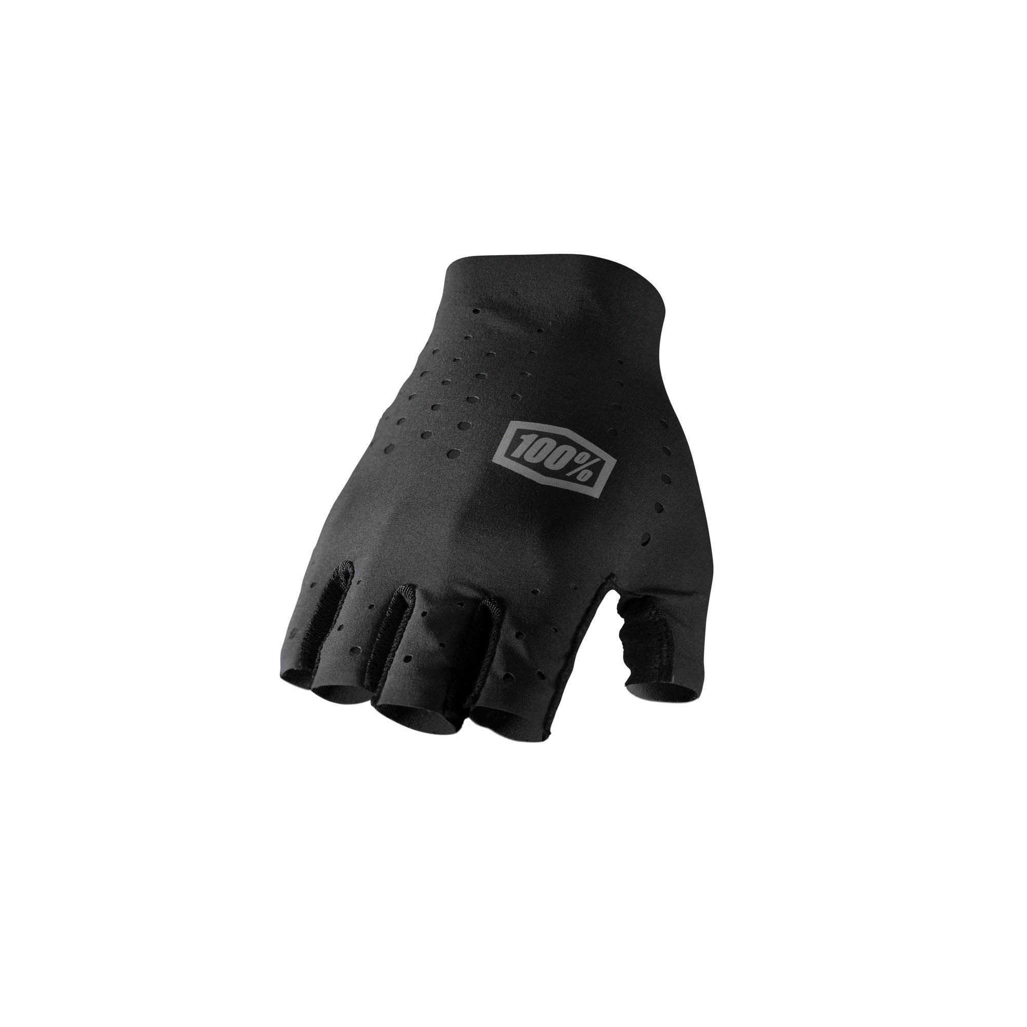 100% Sling Short Finger Bike Gloves Black / S