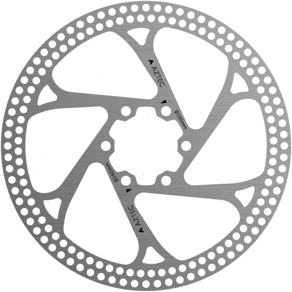 Aztec Stainless Steel Fixed Disc Brake Rotor Silver / 140mm