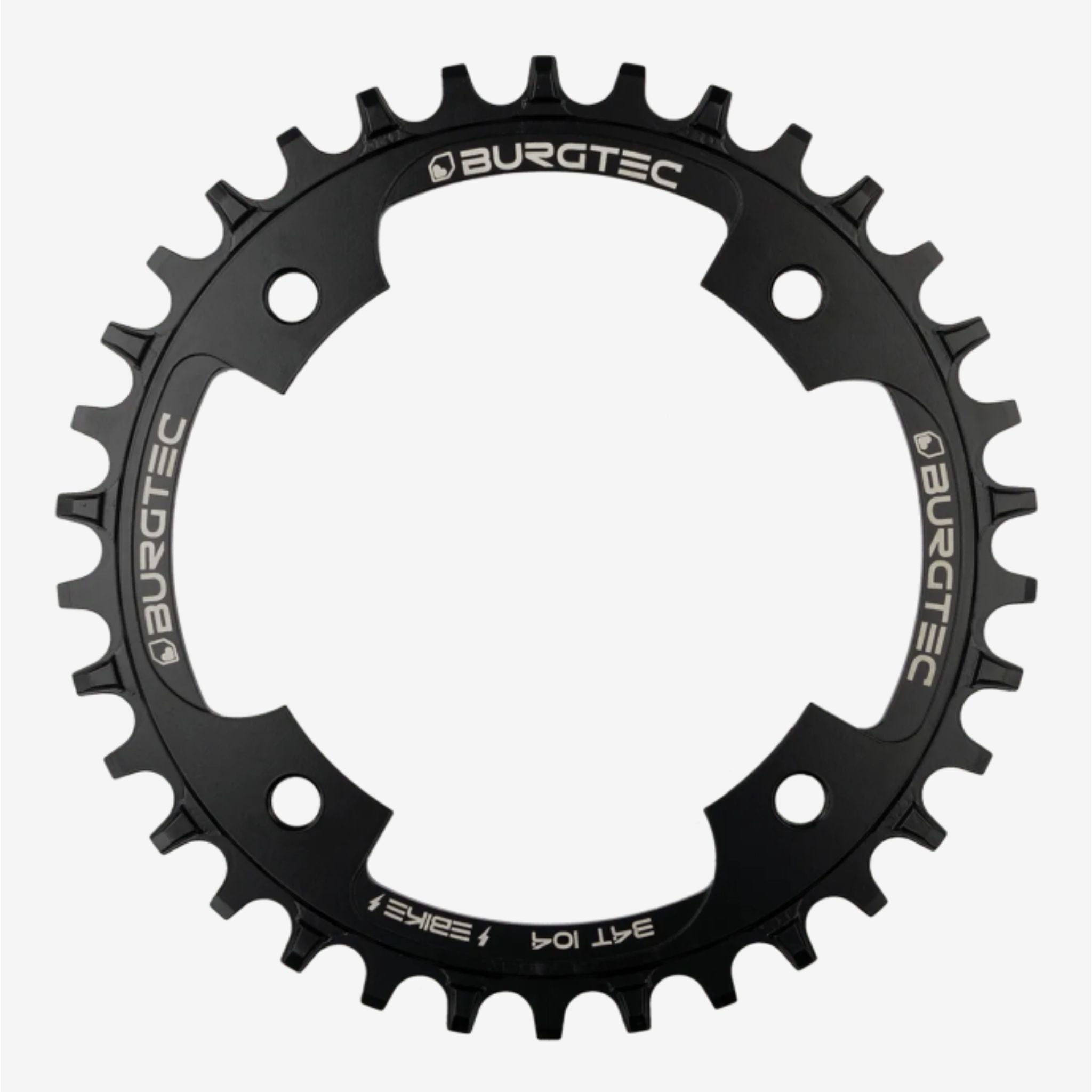 Burgtec 104mm BCD Outside Fit E-Bike Steel Thick Thin Chainring Burgtec Black / 34T