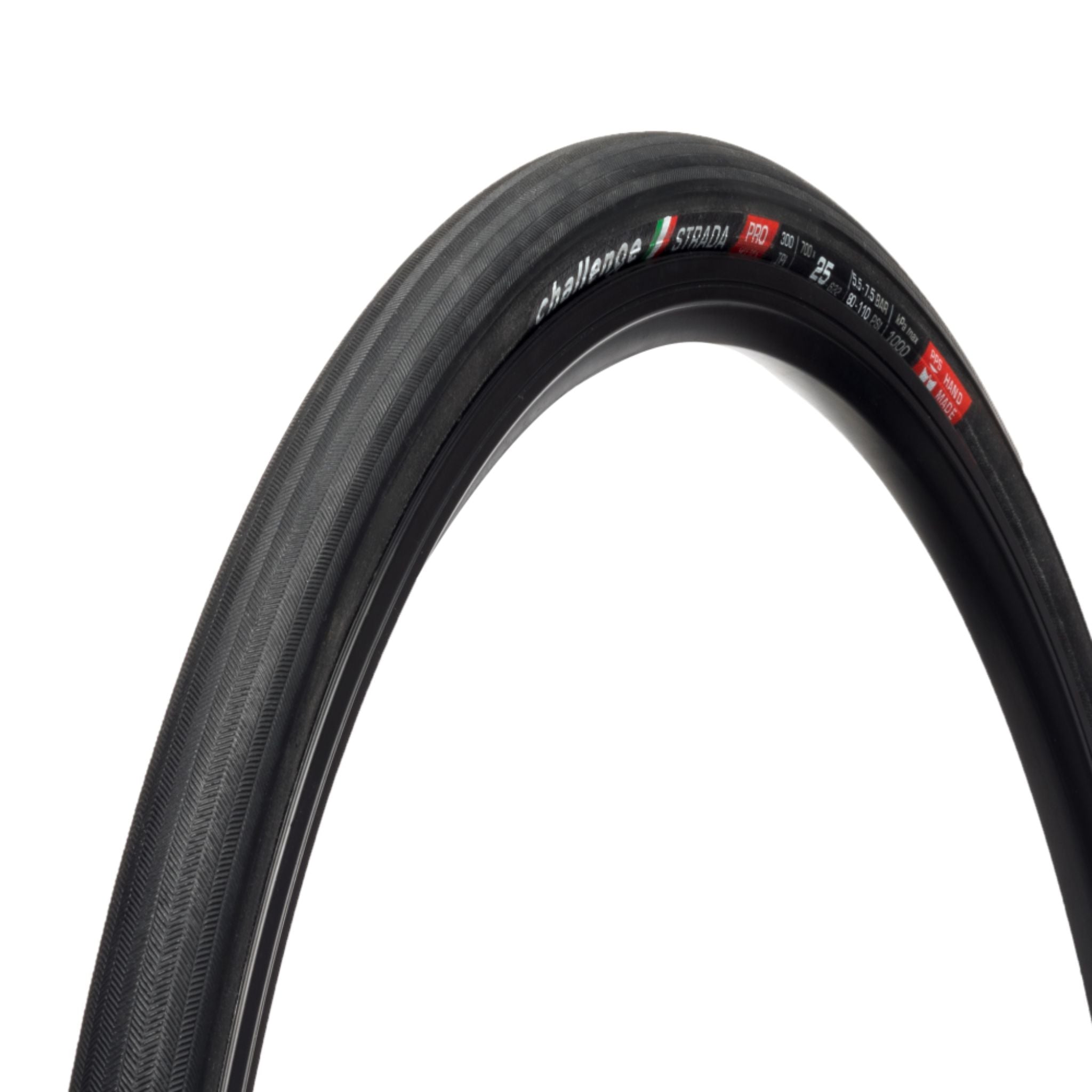 Challenge Strada Pro Handmade Clincher Tyre Black / 700x25