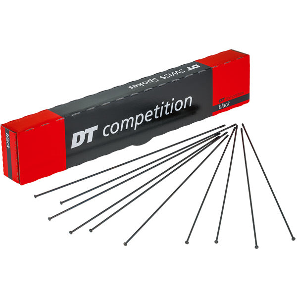 DT Swiss Competition Straight Pull Spokes 14/15g 2/1.8mm Box of 100 Black / 252mm