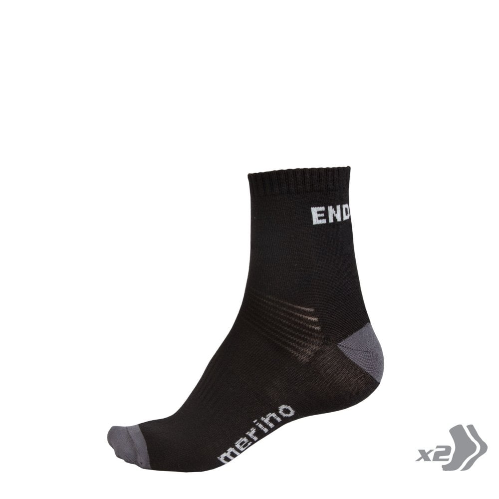 Endura BaaBaa Merino Sock (Twin Pack) Black / S