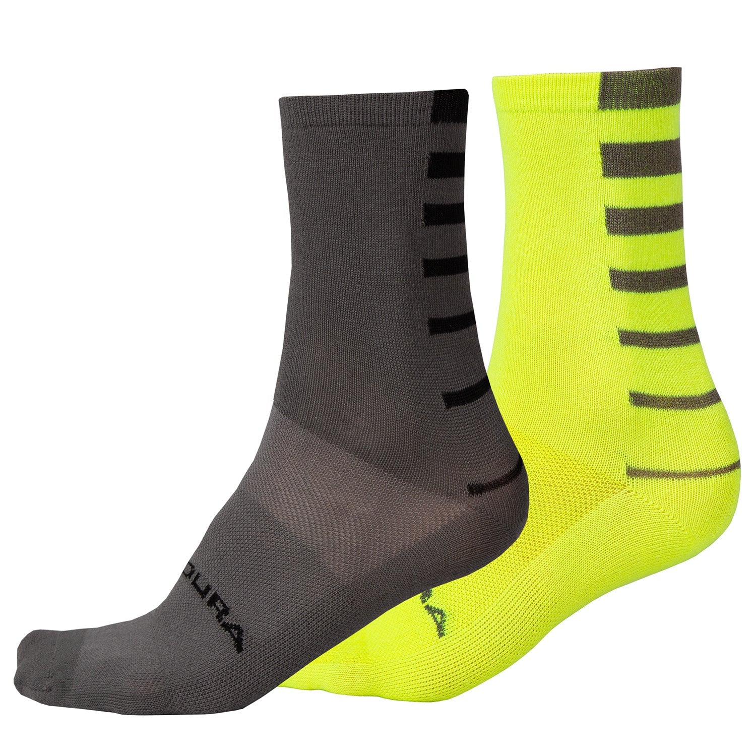 Endura Coolmax Stripe Socks (Twin Pack) HiVizYellow / L-XL