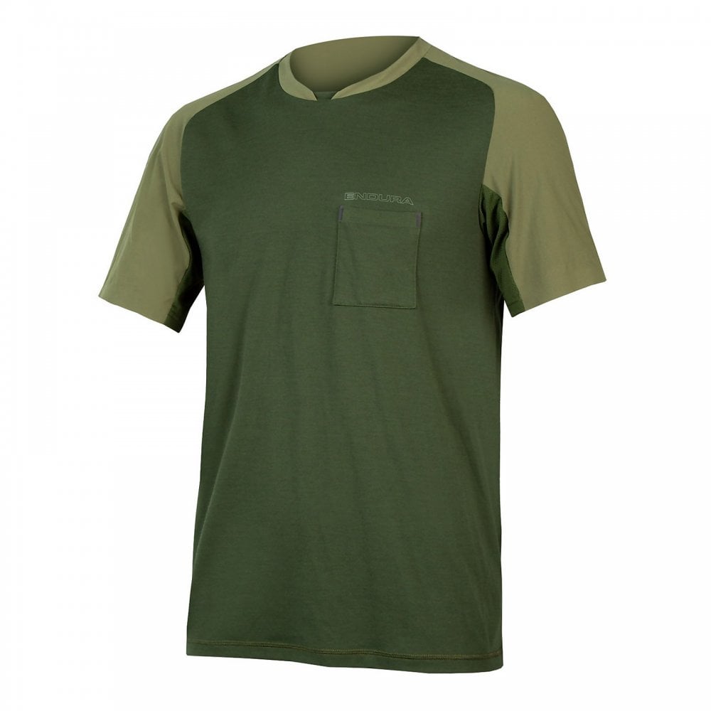 Endura GV500 Foyle Gravel/Casual Tee Olive Green / S