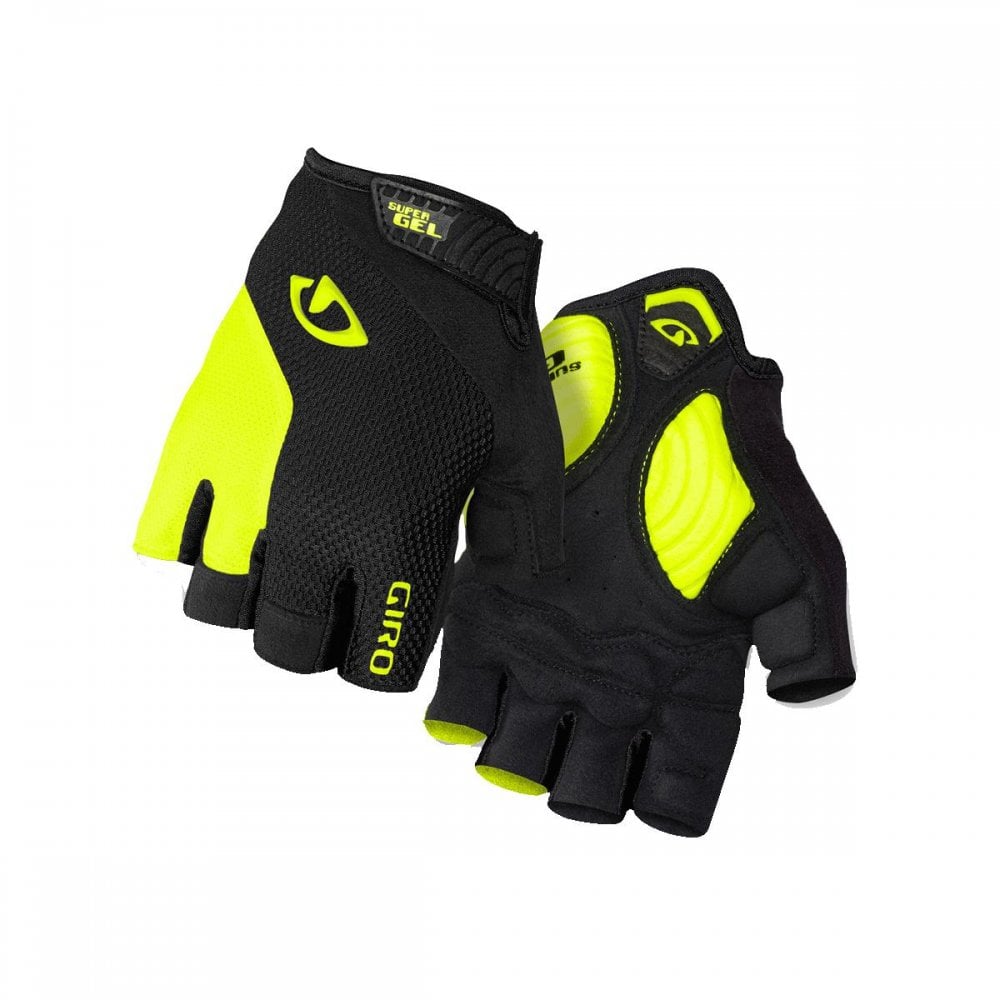 Giro Strate Dure Supergel Road Cycling Mitt Black/Highlight Yellow / S