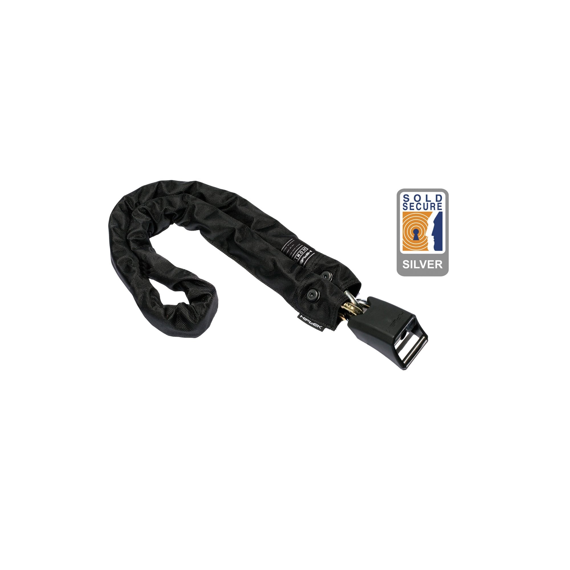 Hiplok Homie Silver Chain Lock Black